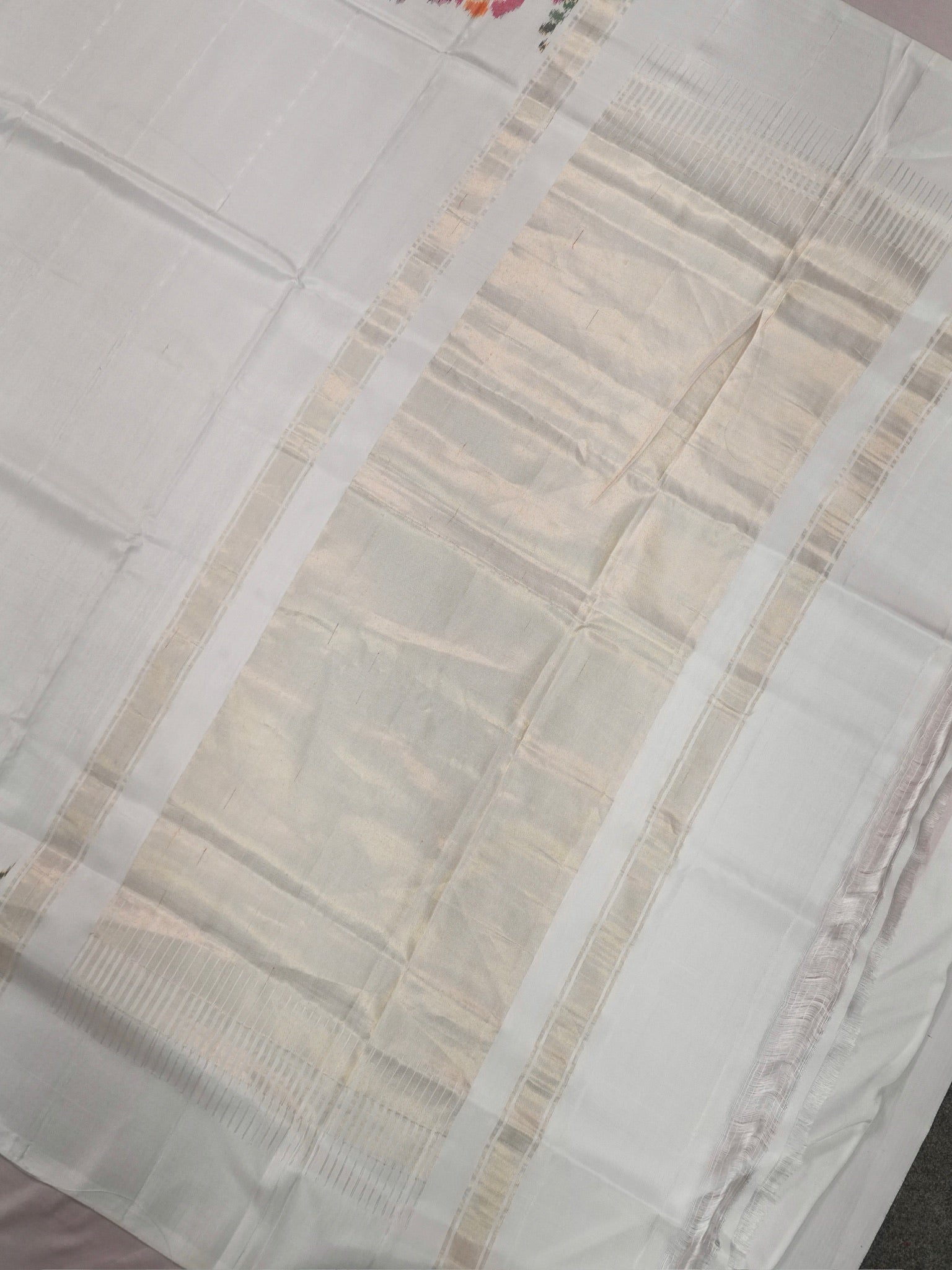 Founder Choice 074: Pure Katan Patola Ikkat Handloom Silk Saree in Pearl White