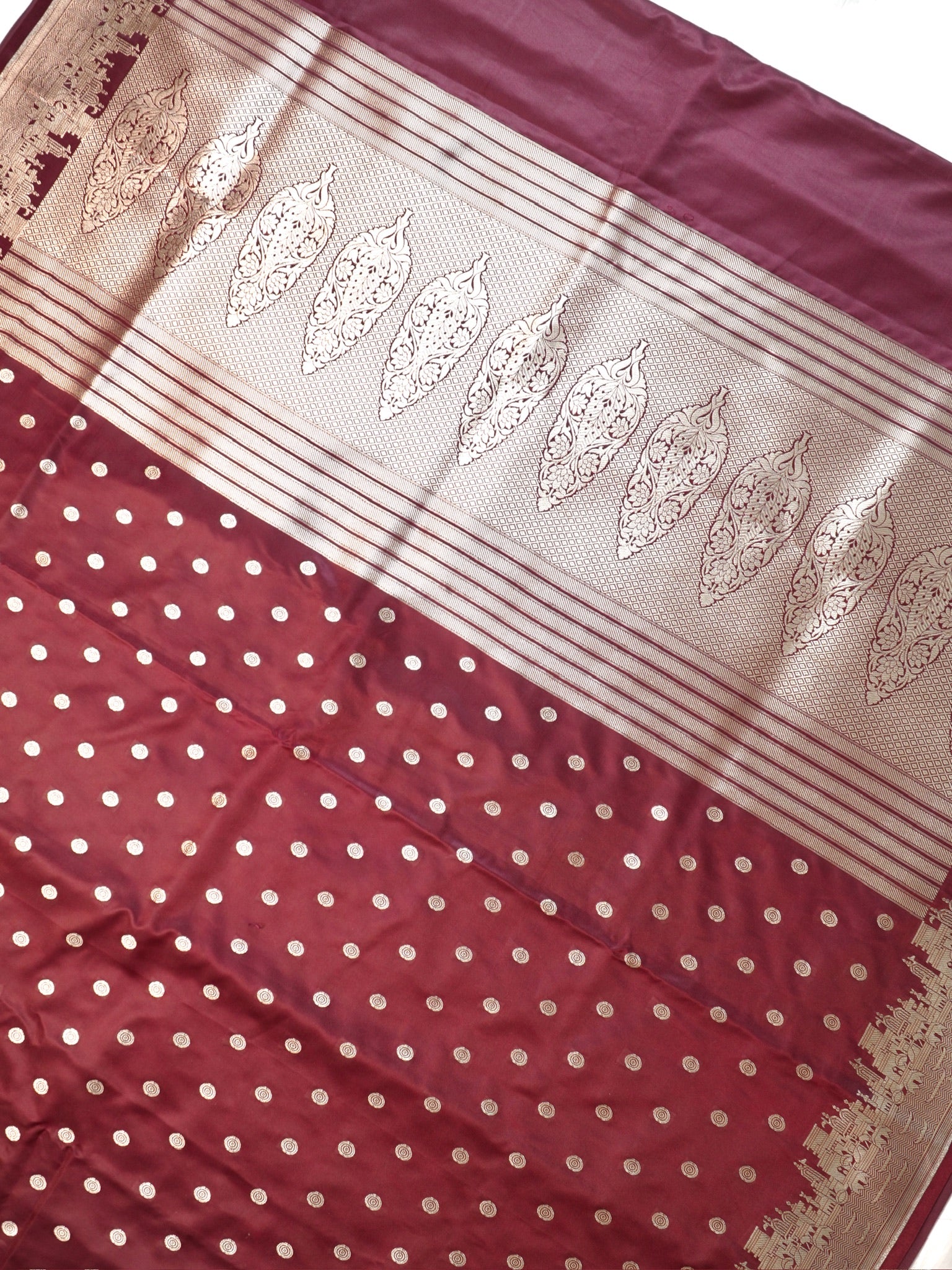 Waah Banaras 055G: Banarasi Pure Mashru silk saree with Ghat Border