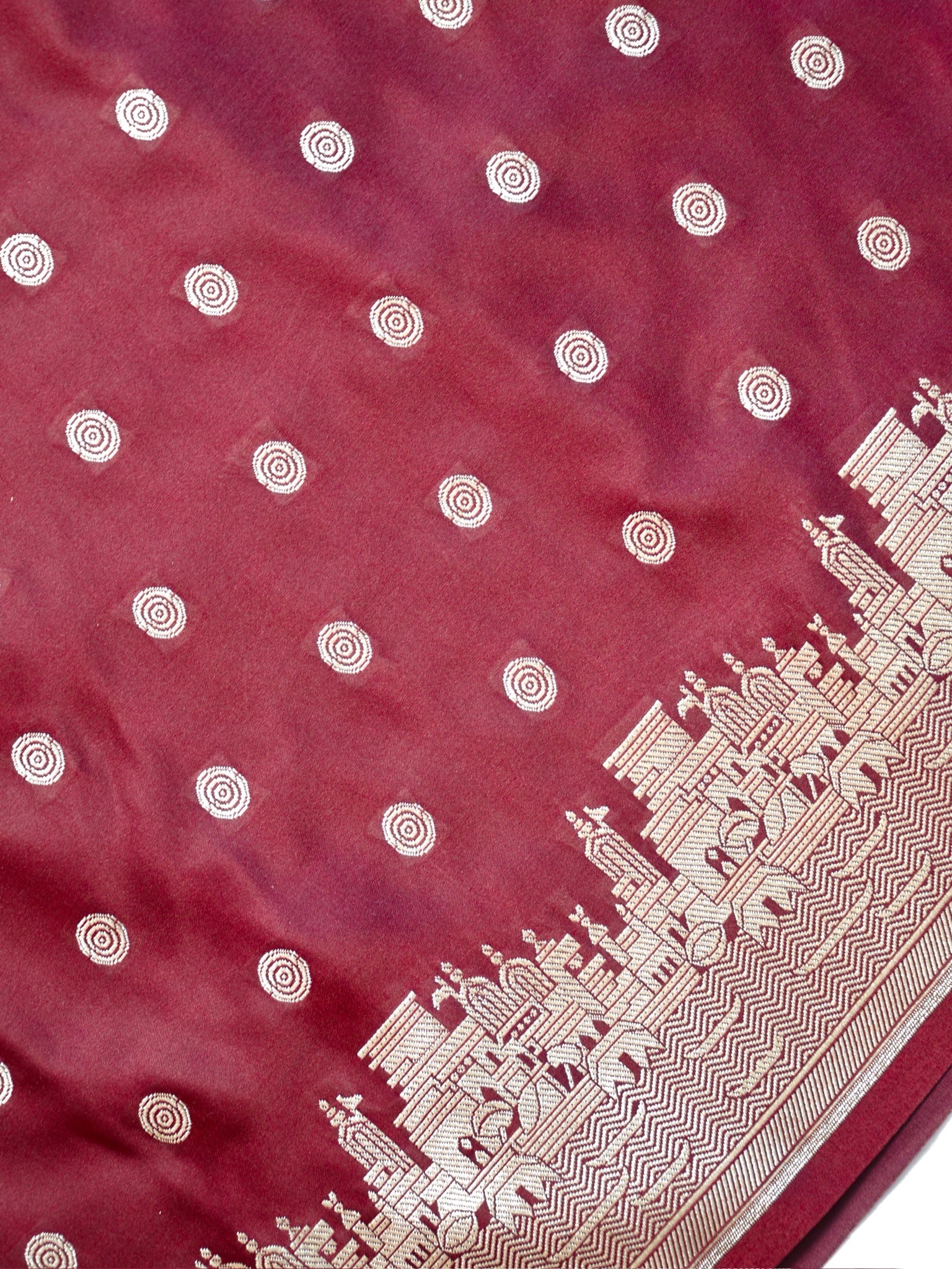 Waah Banaras 055G: Banarasi Pure Mashru silk saree with Ghat Border
