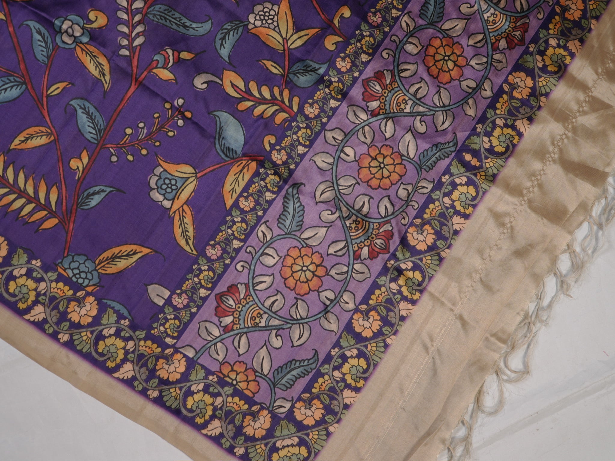 MANSI 178D: Voilet Banarasi Silk Suit Set with Soft Kalamkari Dupatta