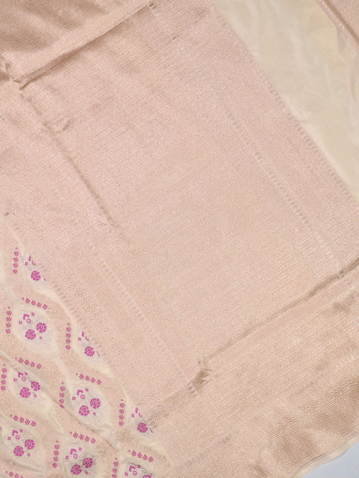 "VIRASAT 211" Banarasi Malda Silk Saree: With Maharani Blouse And Kashmiri Zardozi Embroidary
