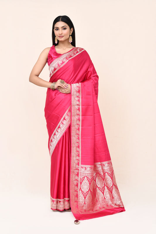 "VIRASAT 173" Pure Mashru Handloom Banarasi Saree