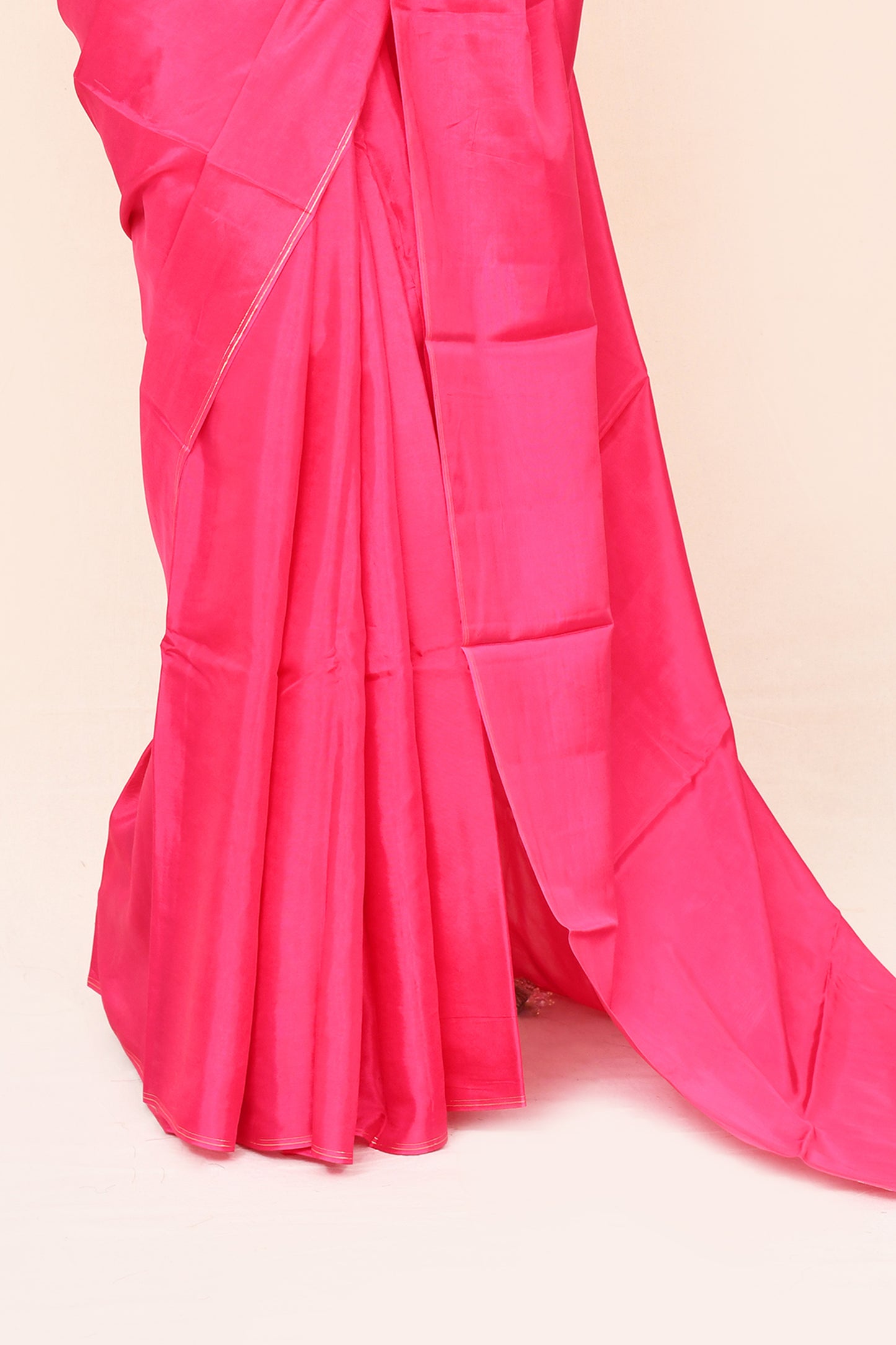 "Prithvi" Pink Crepe Banarasi Silk Saree