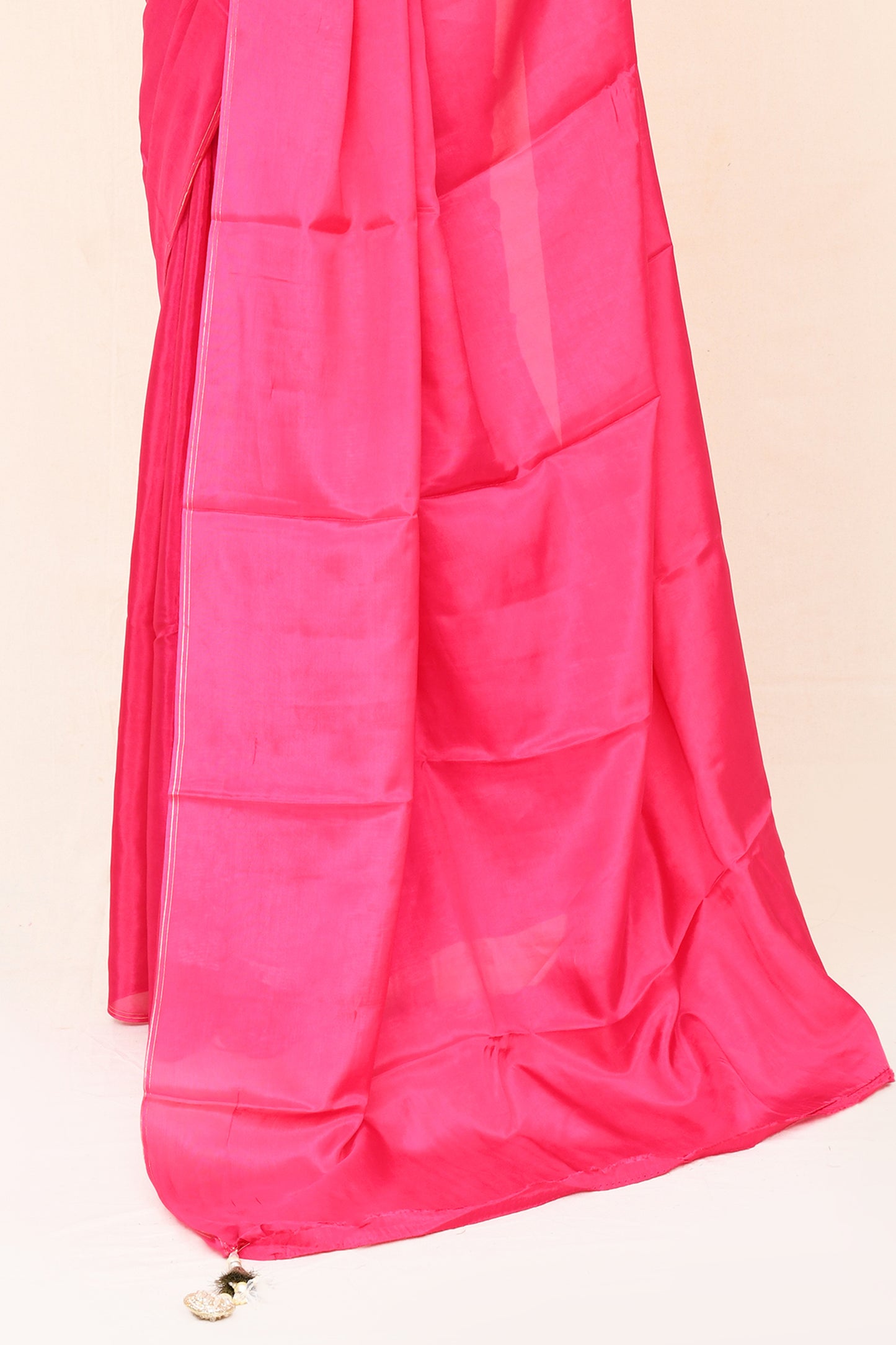 "Prithvi" Pink Crepe Banarasi Silk Saree