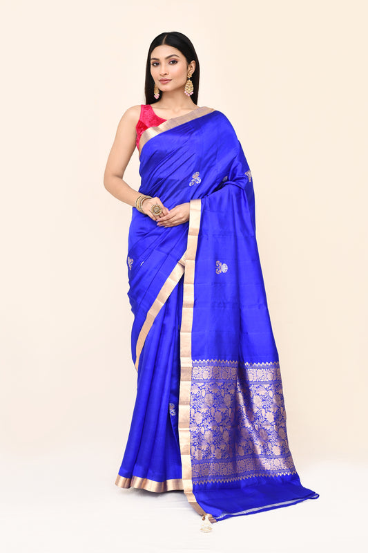 "SILK BANARAS 054" Pure Katan Silk Saree