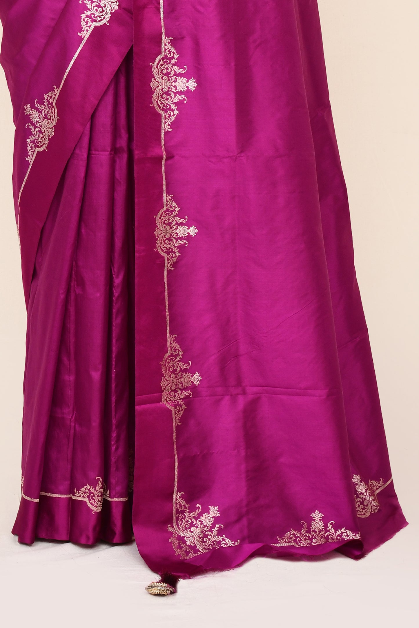 "Padmapriya" Pure Magenta Pink Banarasi Silk Saree