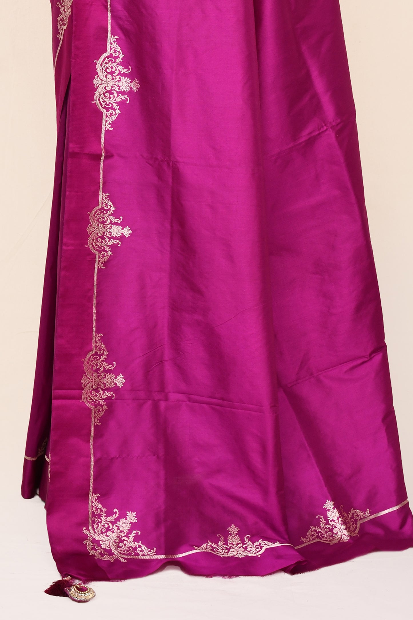 "Padmapriya" Pure Magenta Pink Banarasi Silk Saree