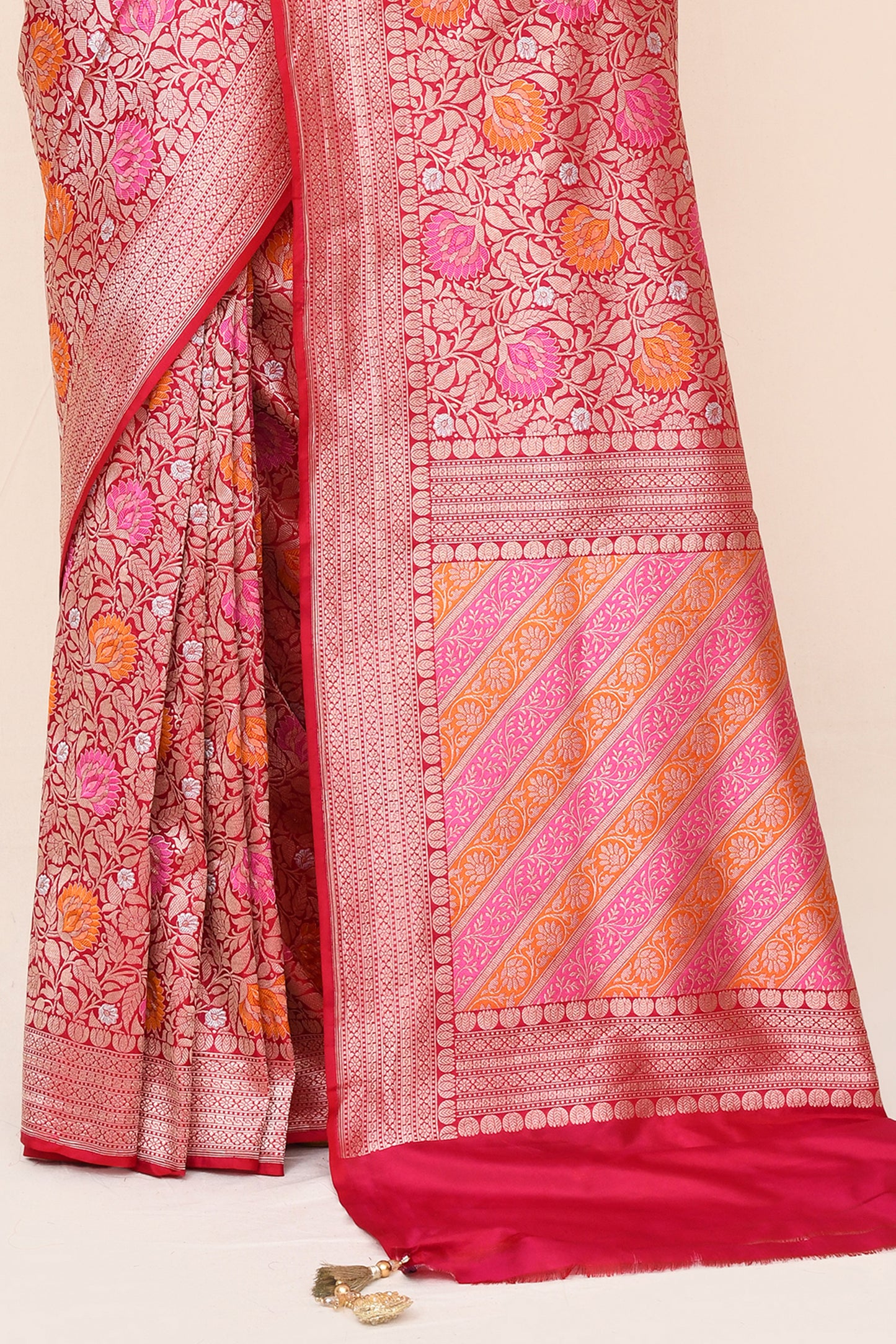 Mahapunya Pure Banarasi Silk Handloom Saree With Meenakari Work