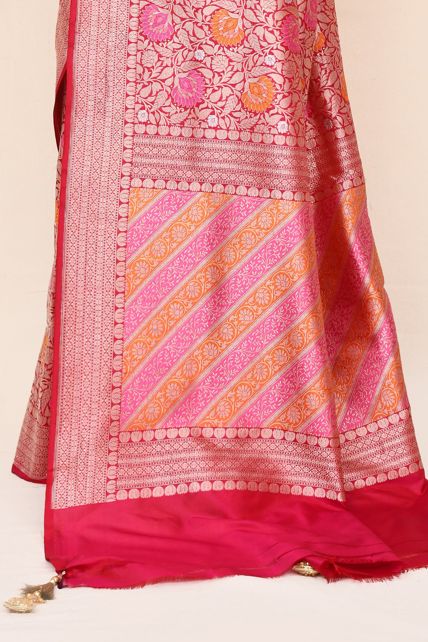 Mahapunya Pure Banarasi Silk Handloom Saree With Meenakari Work