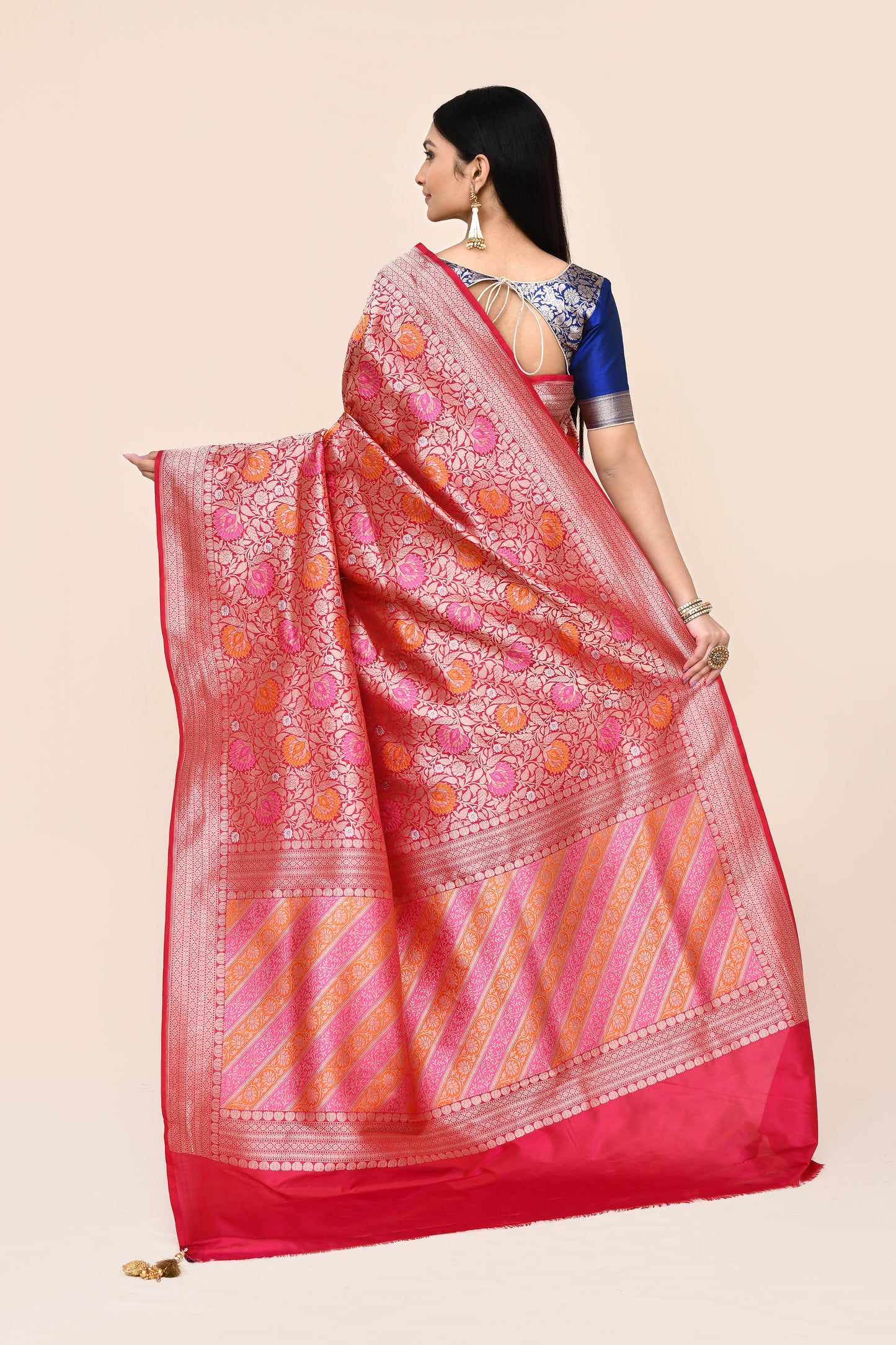 Mahapunya Pure Banarasi Silk Handloom Saree With Meenakari Work