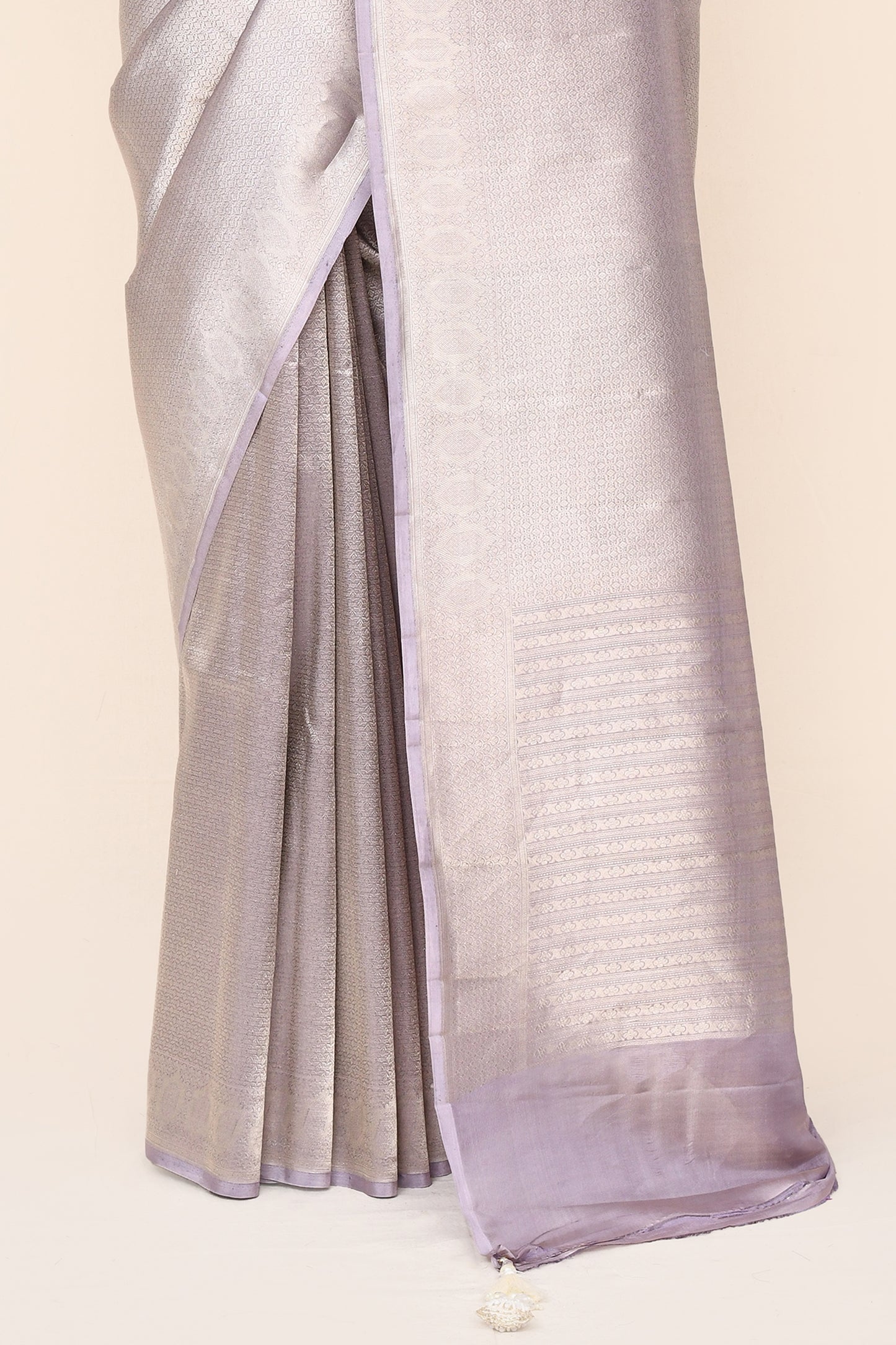 "VIRASAT 177" Crystal Pink Pure Silk Tissue Brocade Saree