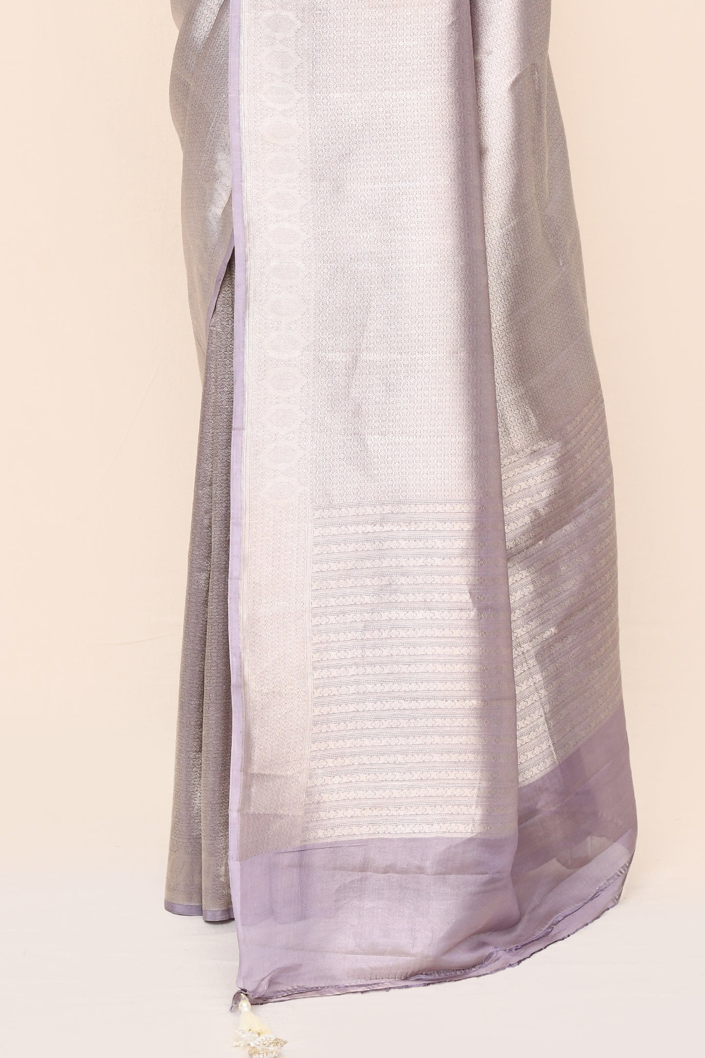"VIRASAT 177" Crystal Pink Pure Silk Tissue Brocade Saree