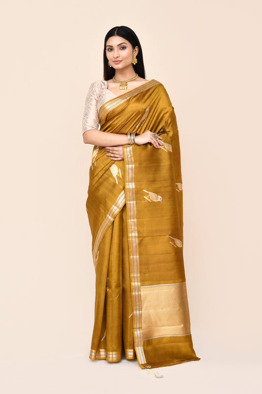 "SILK BANARAS 066" Pure Katan Silk Saree