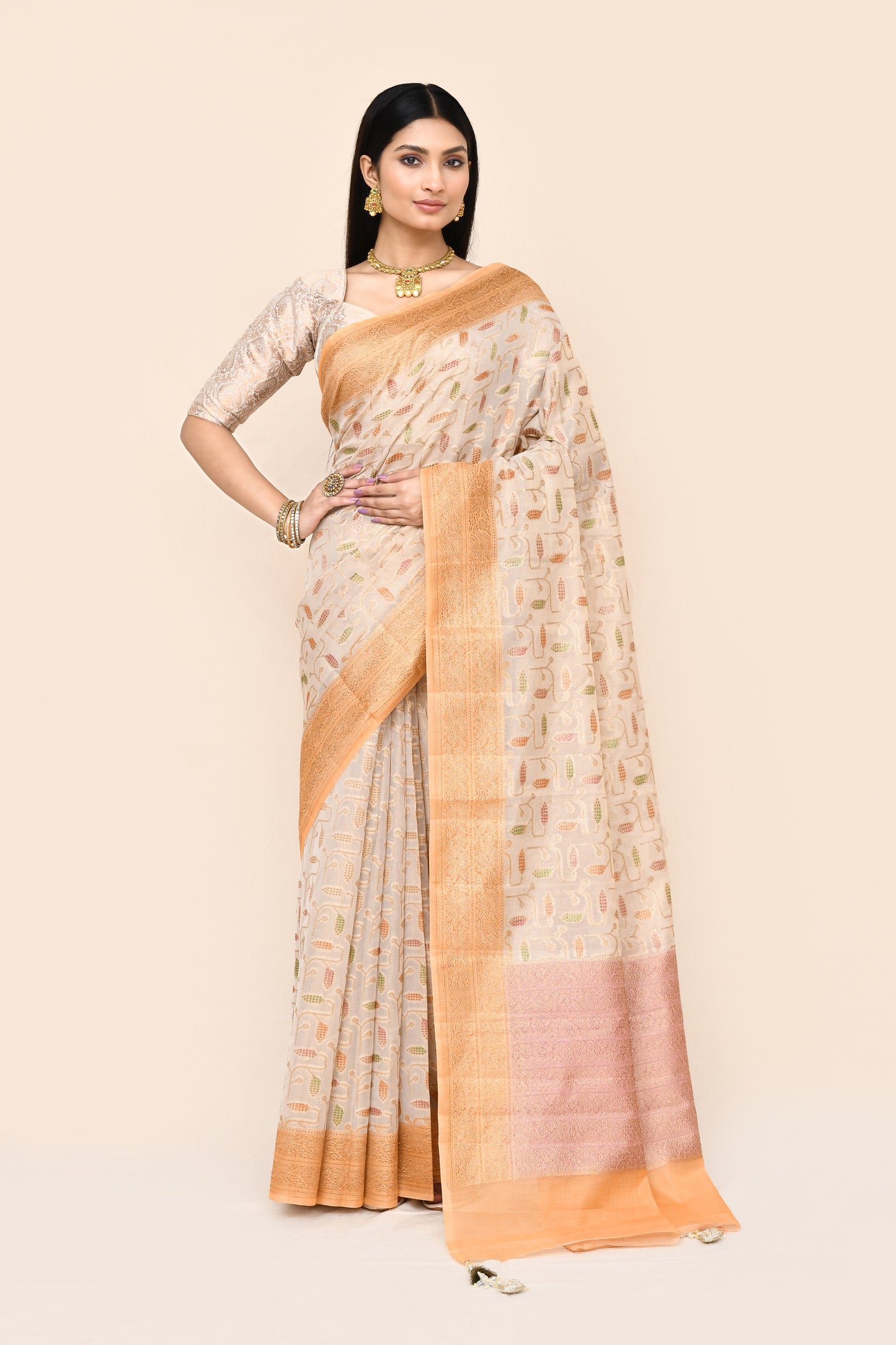 "SILK BANARAS 068" Pure Banarasi Silk Tissue Saree