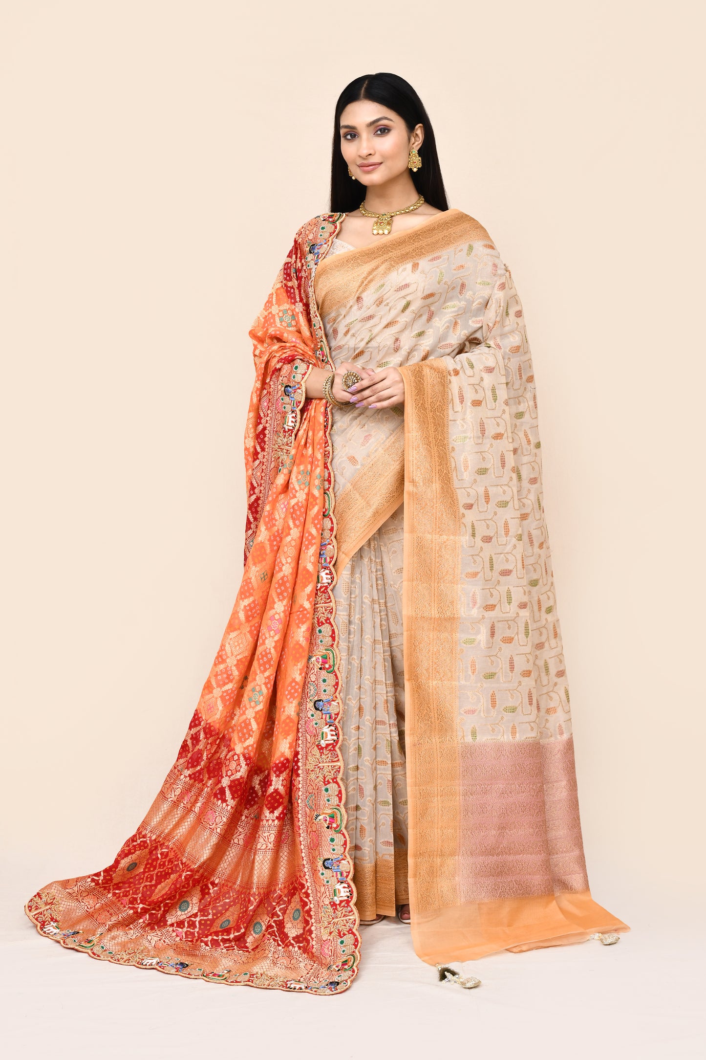"SILK BANARAS 068" Pure Banarasi Silk Tissue Saree