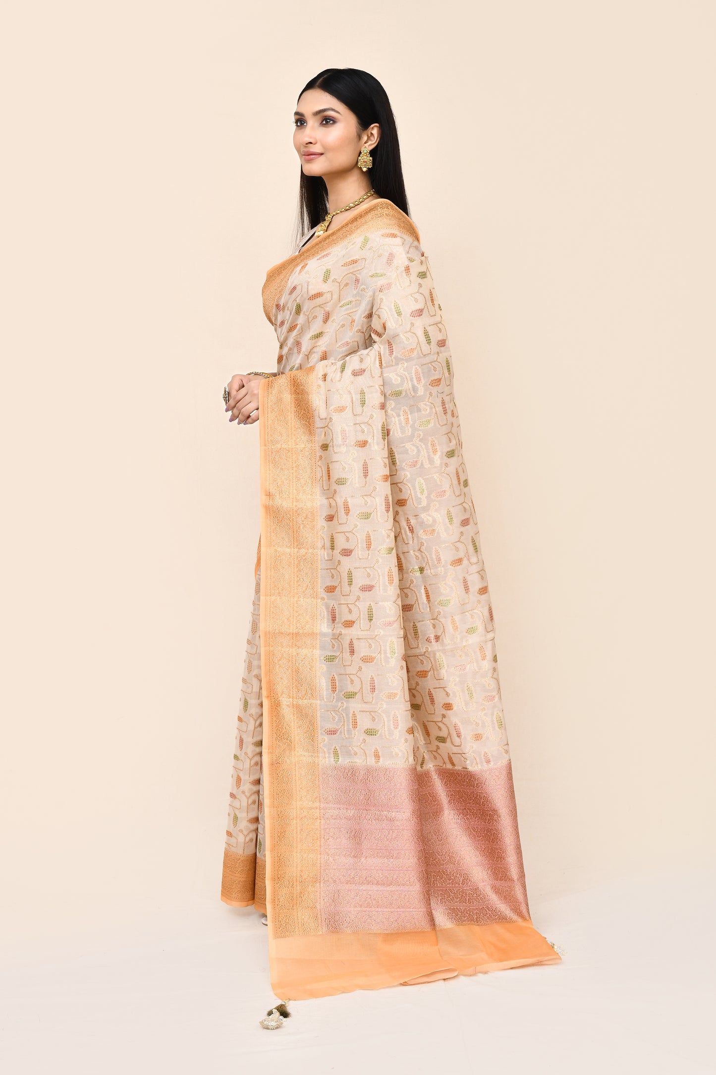 "SILK BANARAS 068" Pure Banarasi Silk Tissue Saree