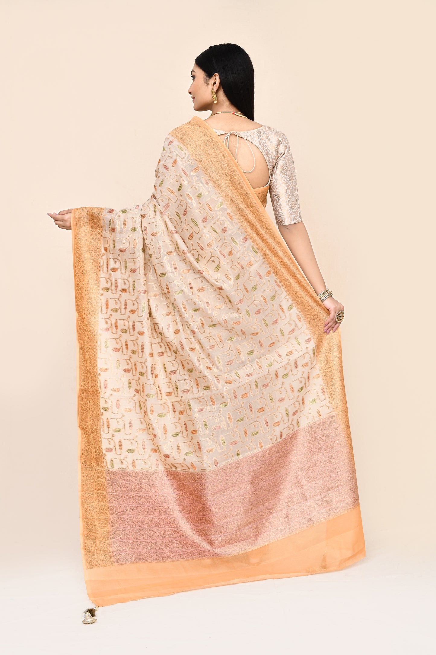 "SILK BANARAS 068" Pure Banarasi Silk Tissue Saree