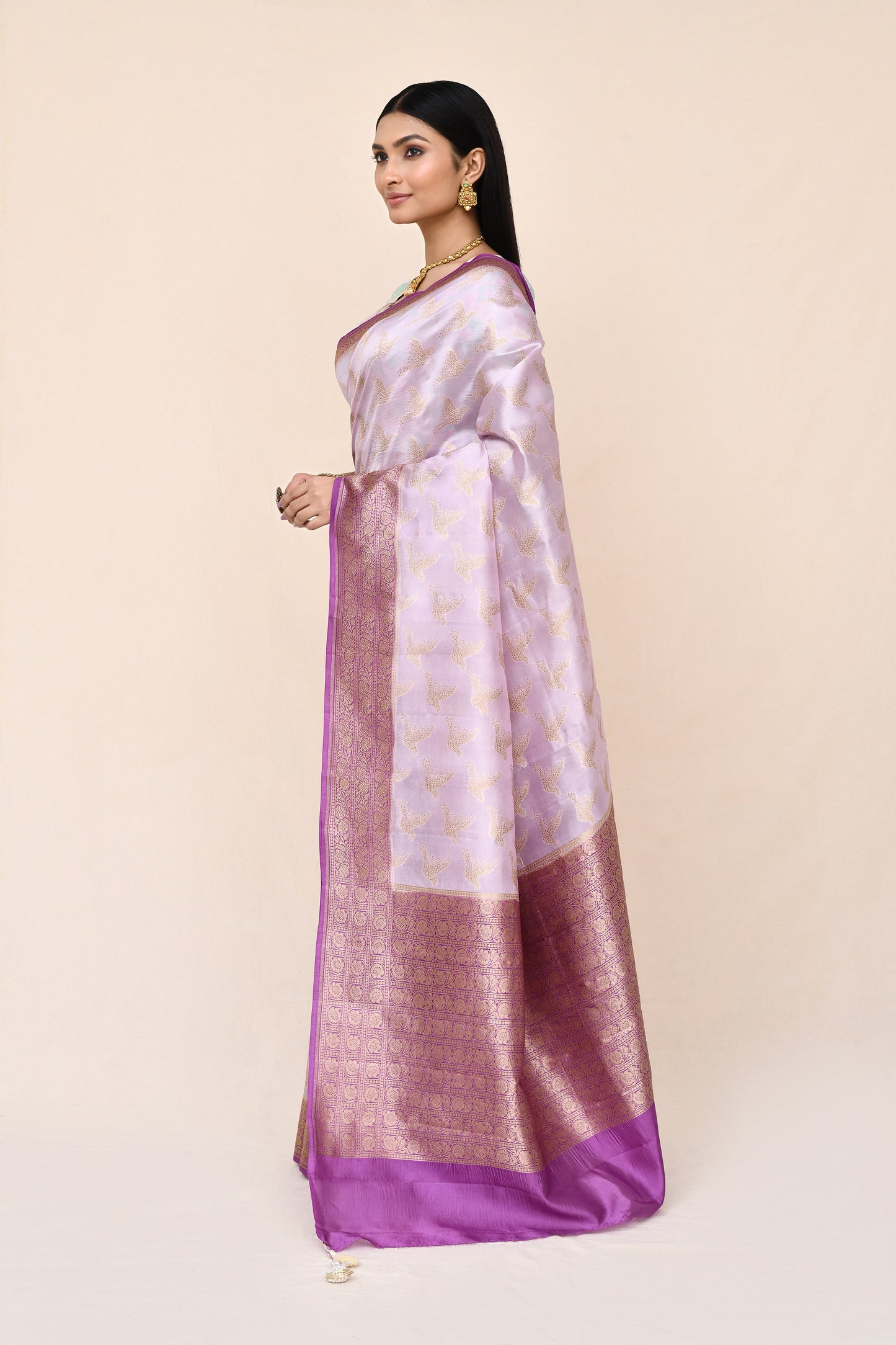 "Vishwavidya" Light Pink Pure Banarasi Silk Saree
