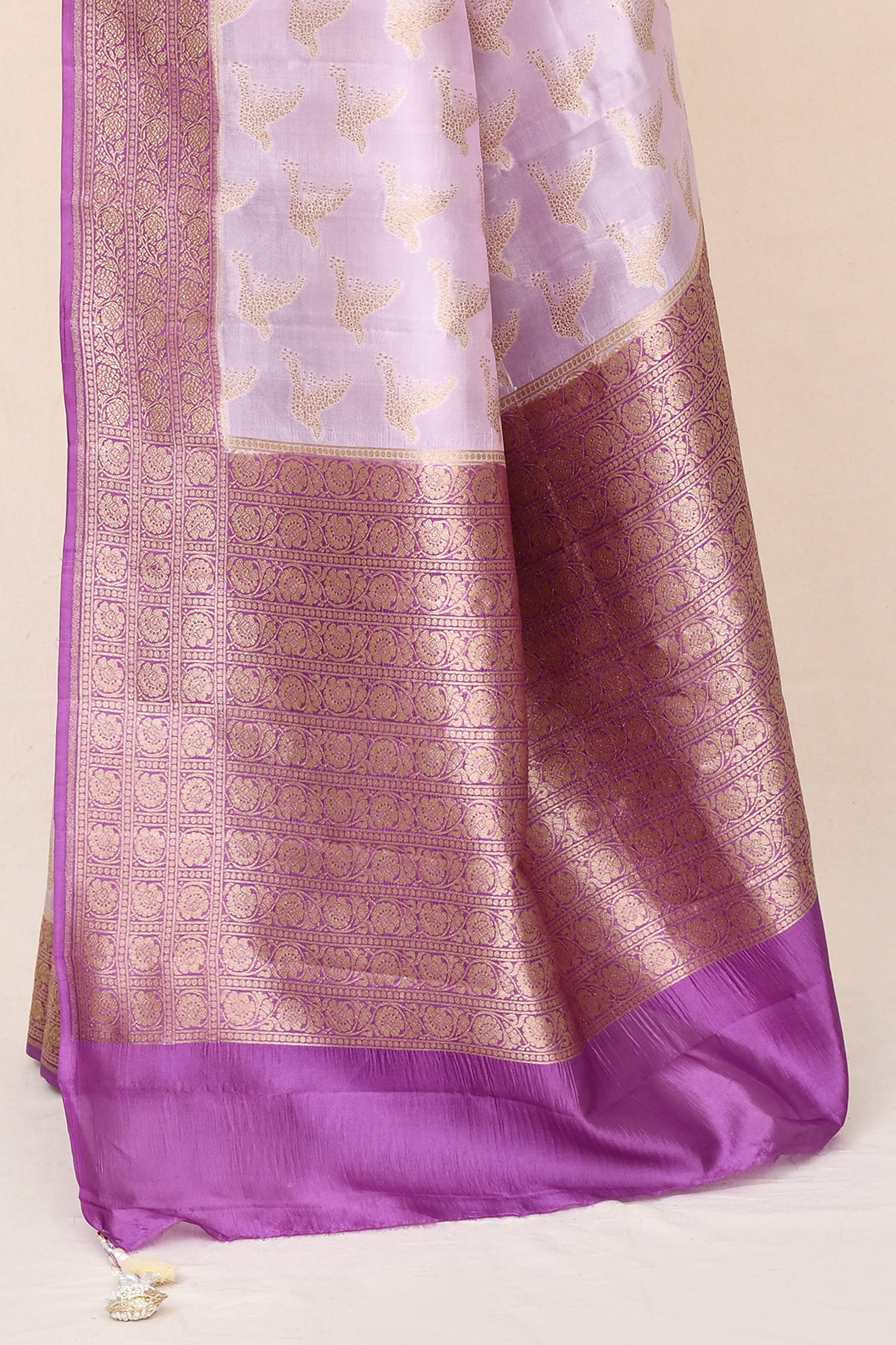 "SILK BANARAS 070" Light Pink Pure Banarasi Silk Saree