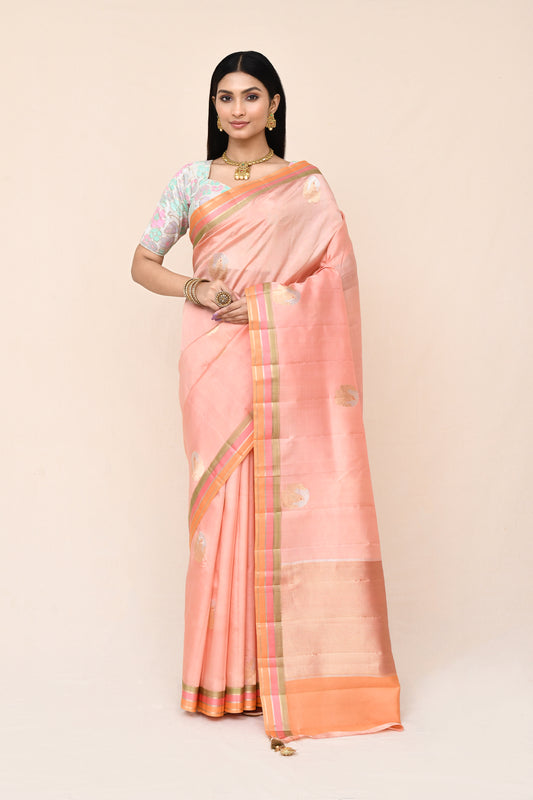 "SILK BANARAS 071" Pure Katan Silk Saree