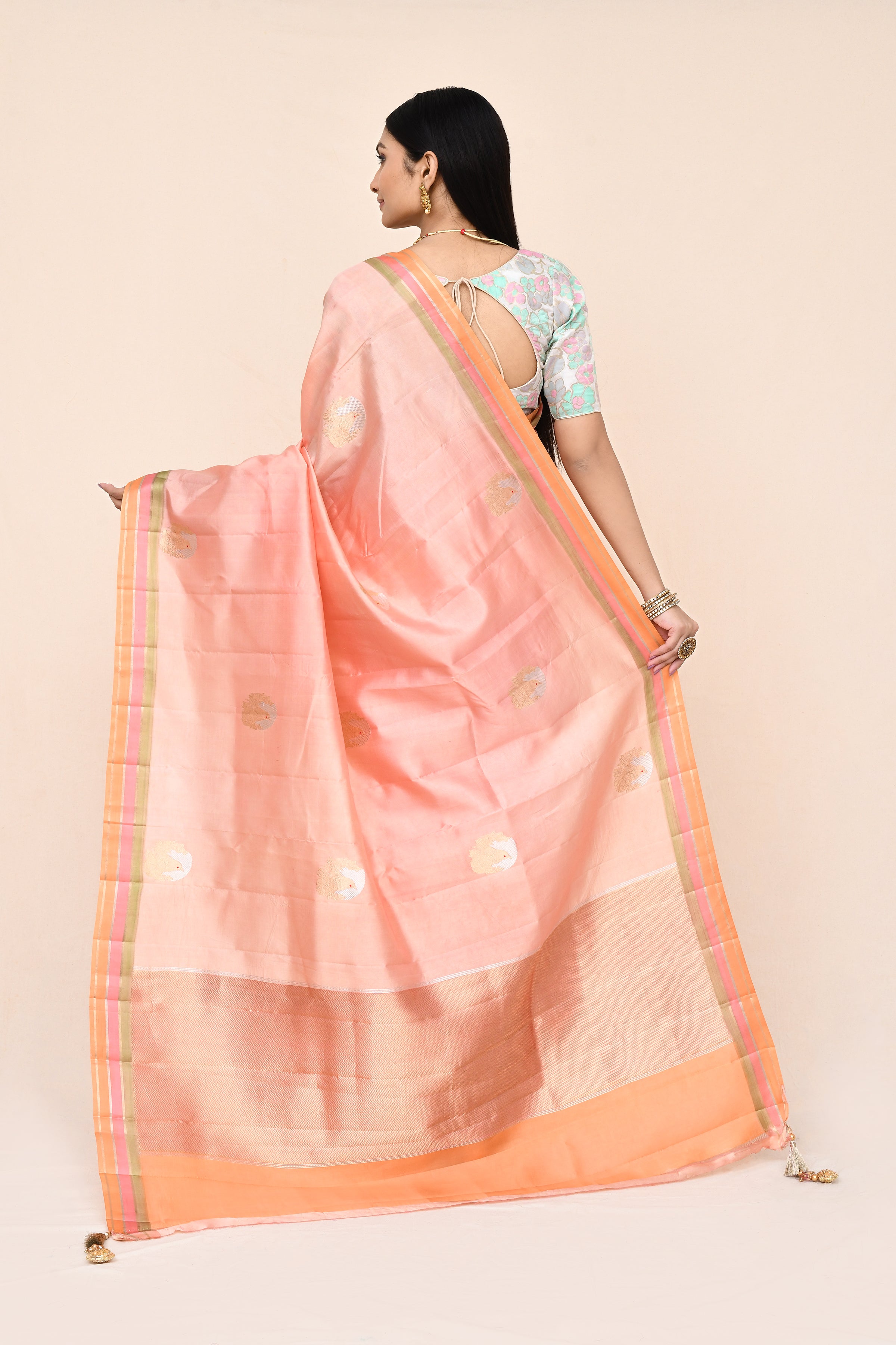 "SILK BANARAS 071" Pure Katan Silk Saree