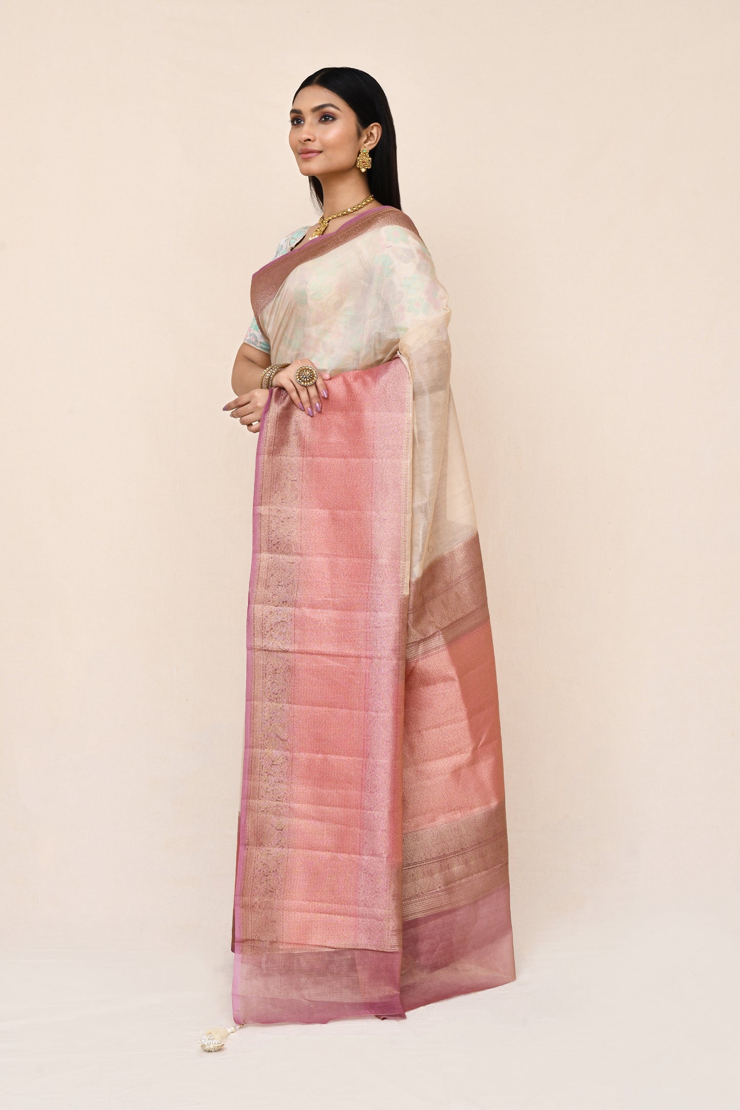 "SILK BANARAS 072" Pure Tissue Silk Saree