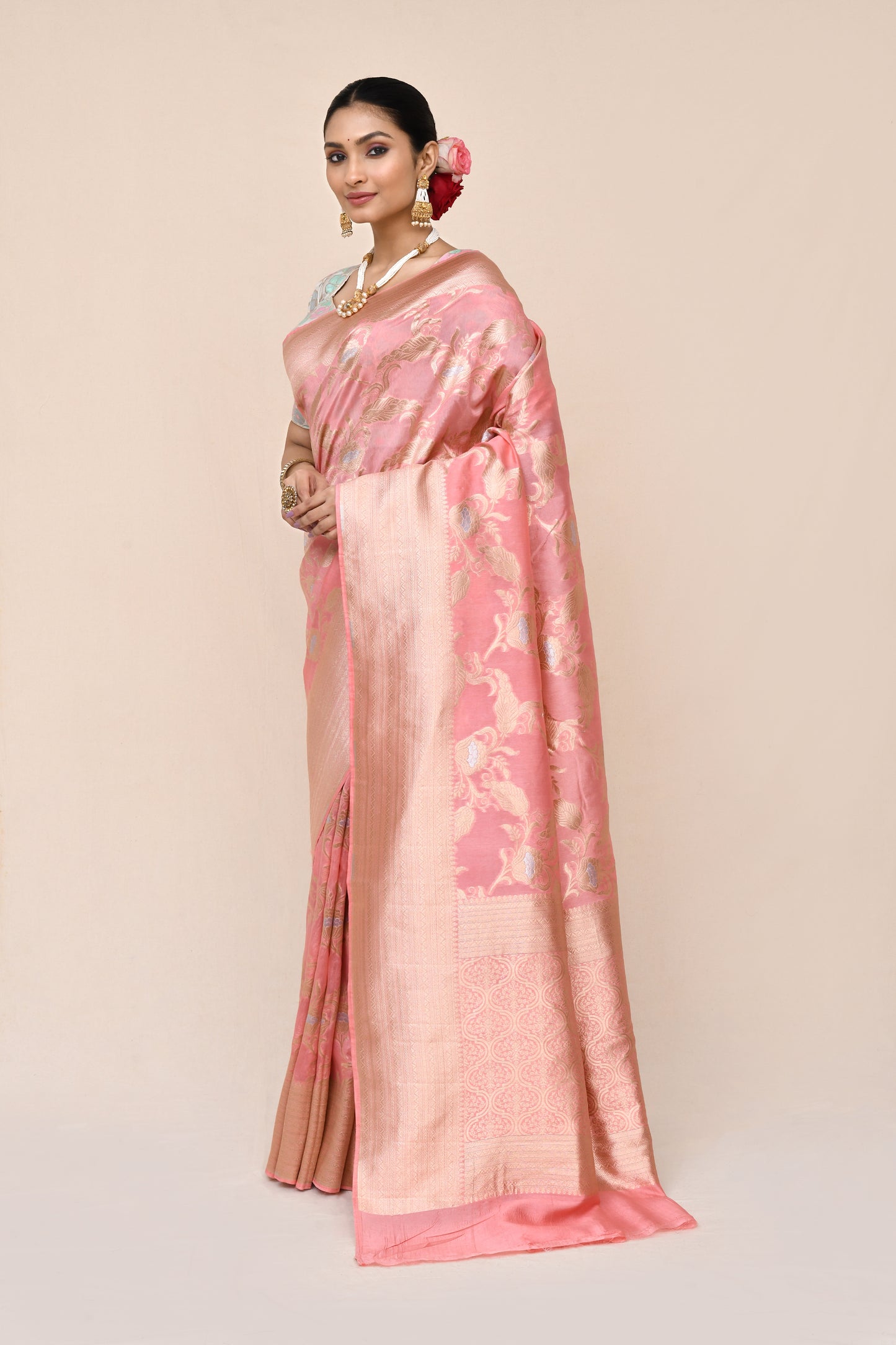 "WAAH BANARAS 020" Pink Banarasi Silk Saree