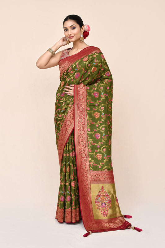 "WAAH BANARAS 022" Pashmina Banarasi Silk Saree