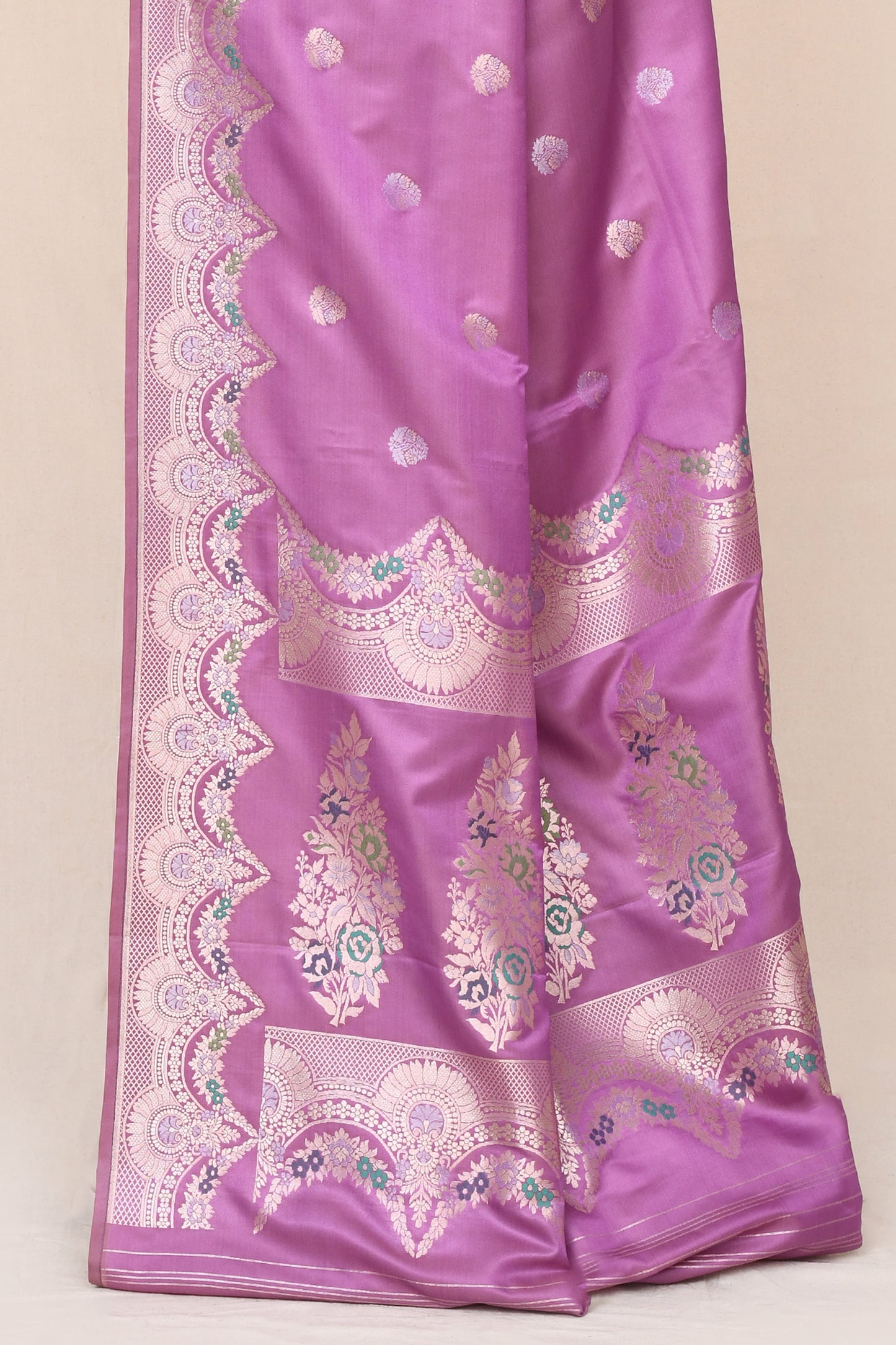 "WAAH BANARAS 042" Lavender Banarasi Katan Silk Saree