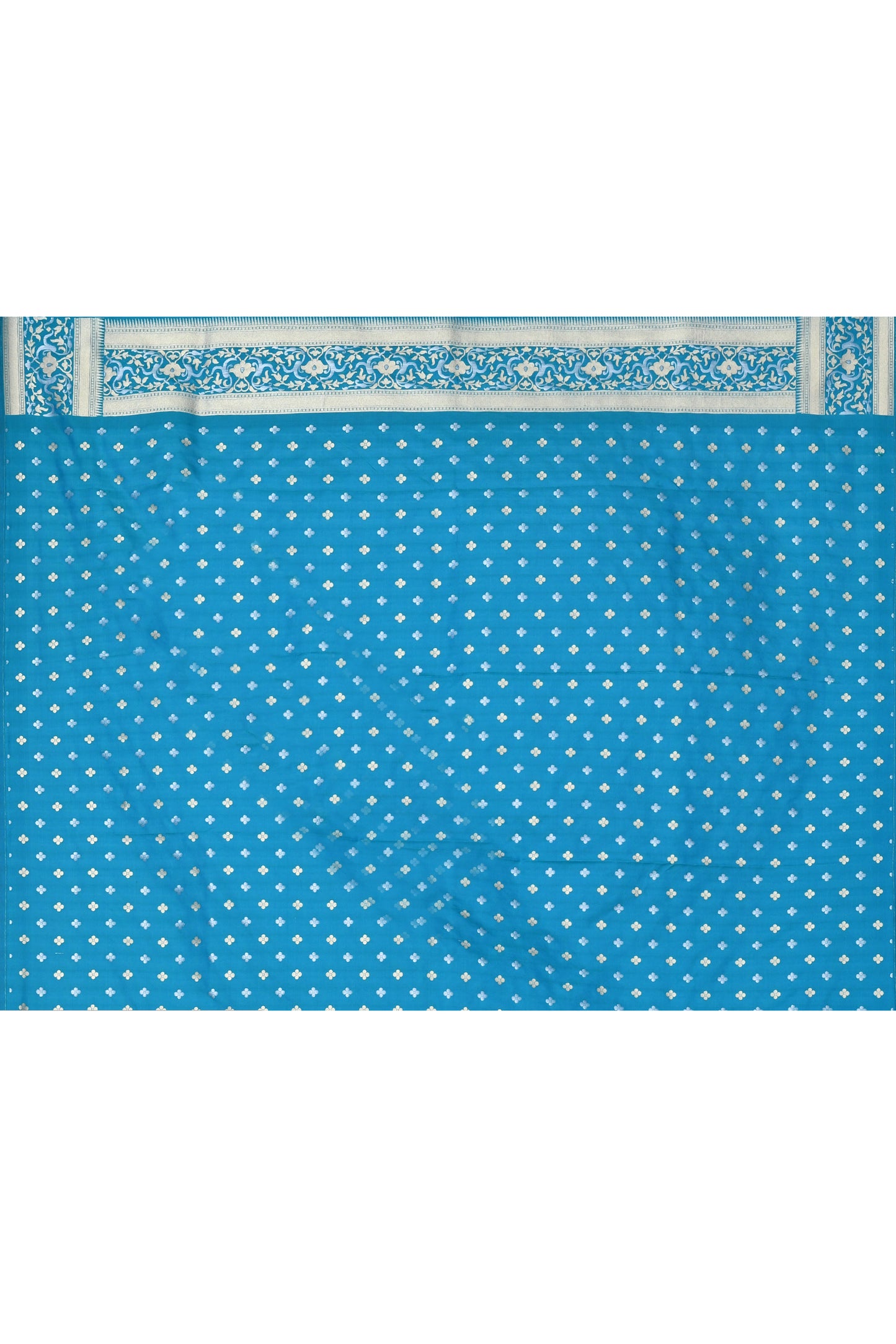 "WAAH BANARAS 041" Capri Blue Banarasi Silk Katan Saree