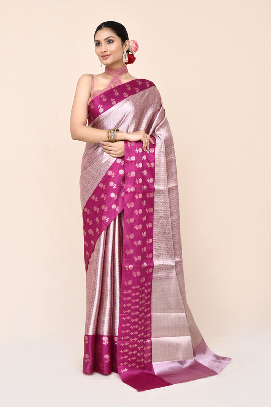 "UTSAV BANARAS 033" Light Pink Tissue Banarasi Silk Saree