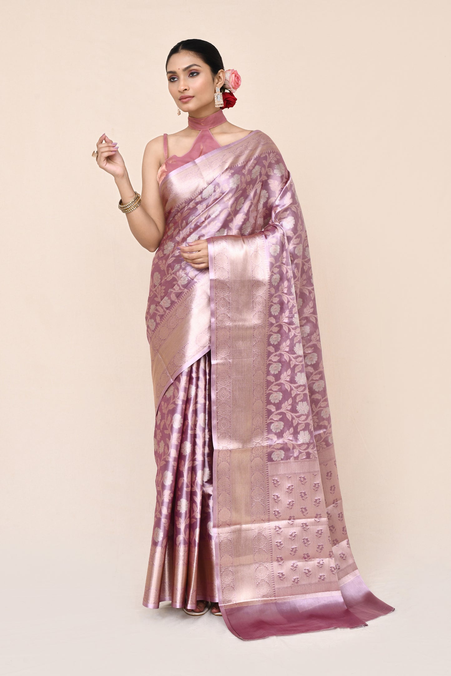 "UTSAV BANARAS 034" Mauve Banarasi Tissue Silk Saree