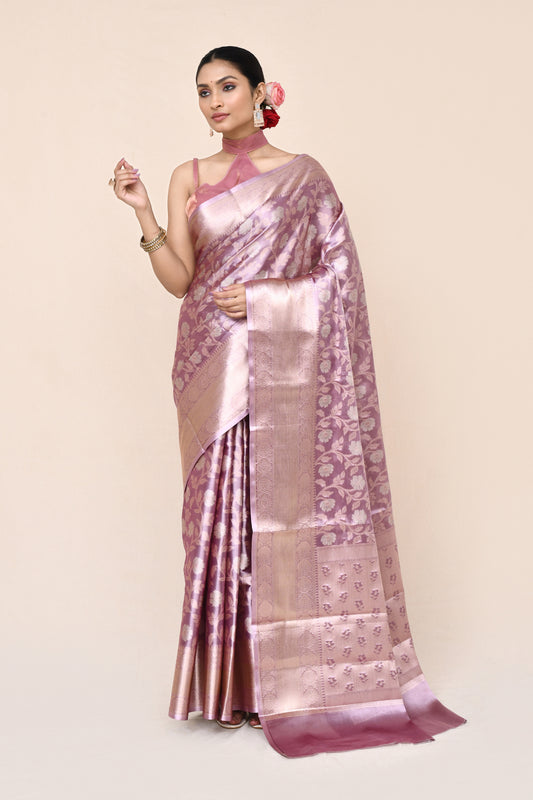 "UTSAV BANARAS 034" Mauve Banarasi Tissue Silk Saree