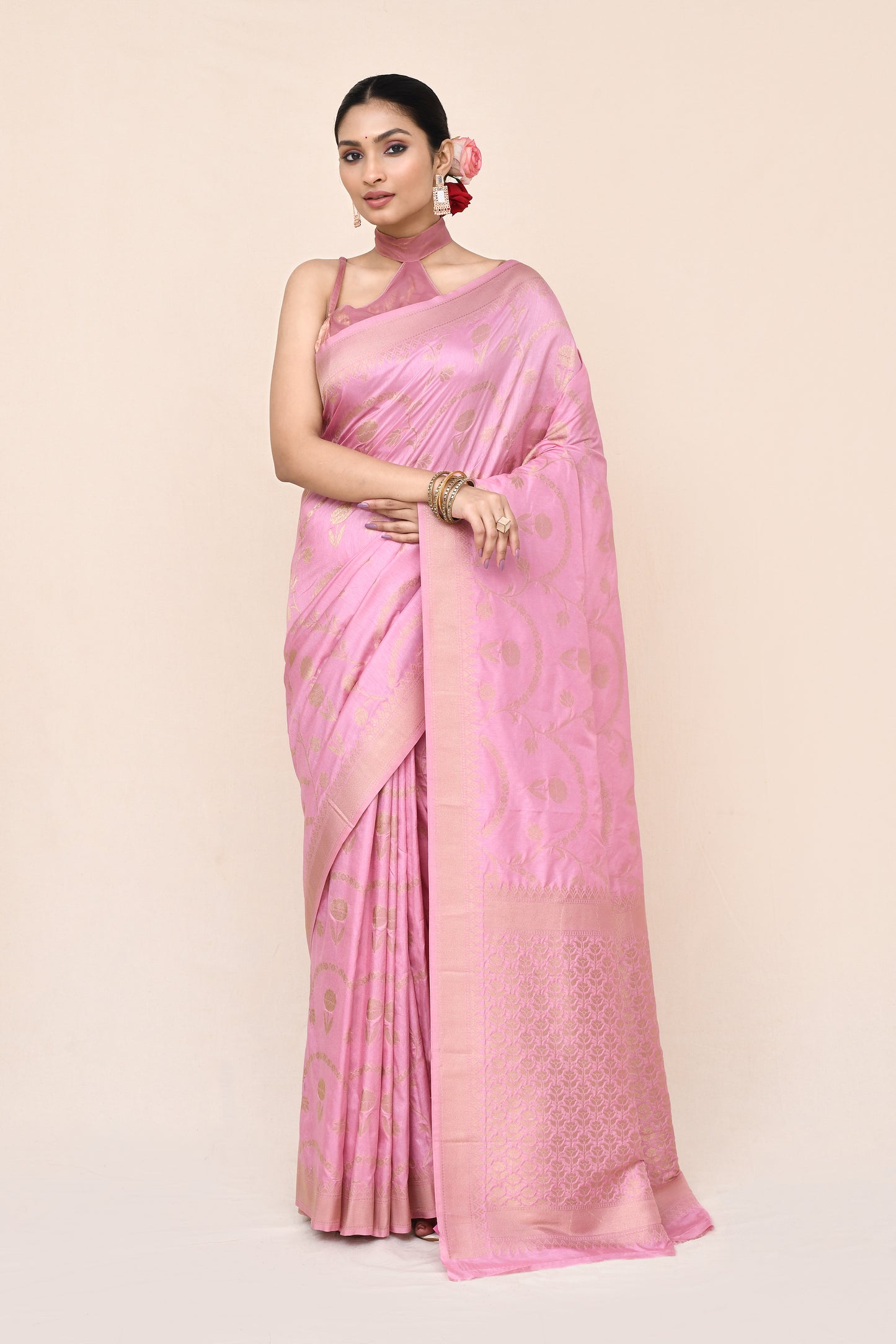 "UTSAV BANARAS 035" Pink Banarasi Silk Saree