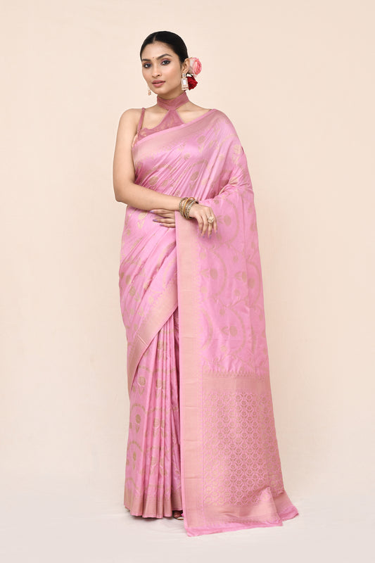 "UTSAV BANARAS 035" Pink Banarasi Silk Saree