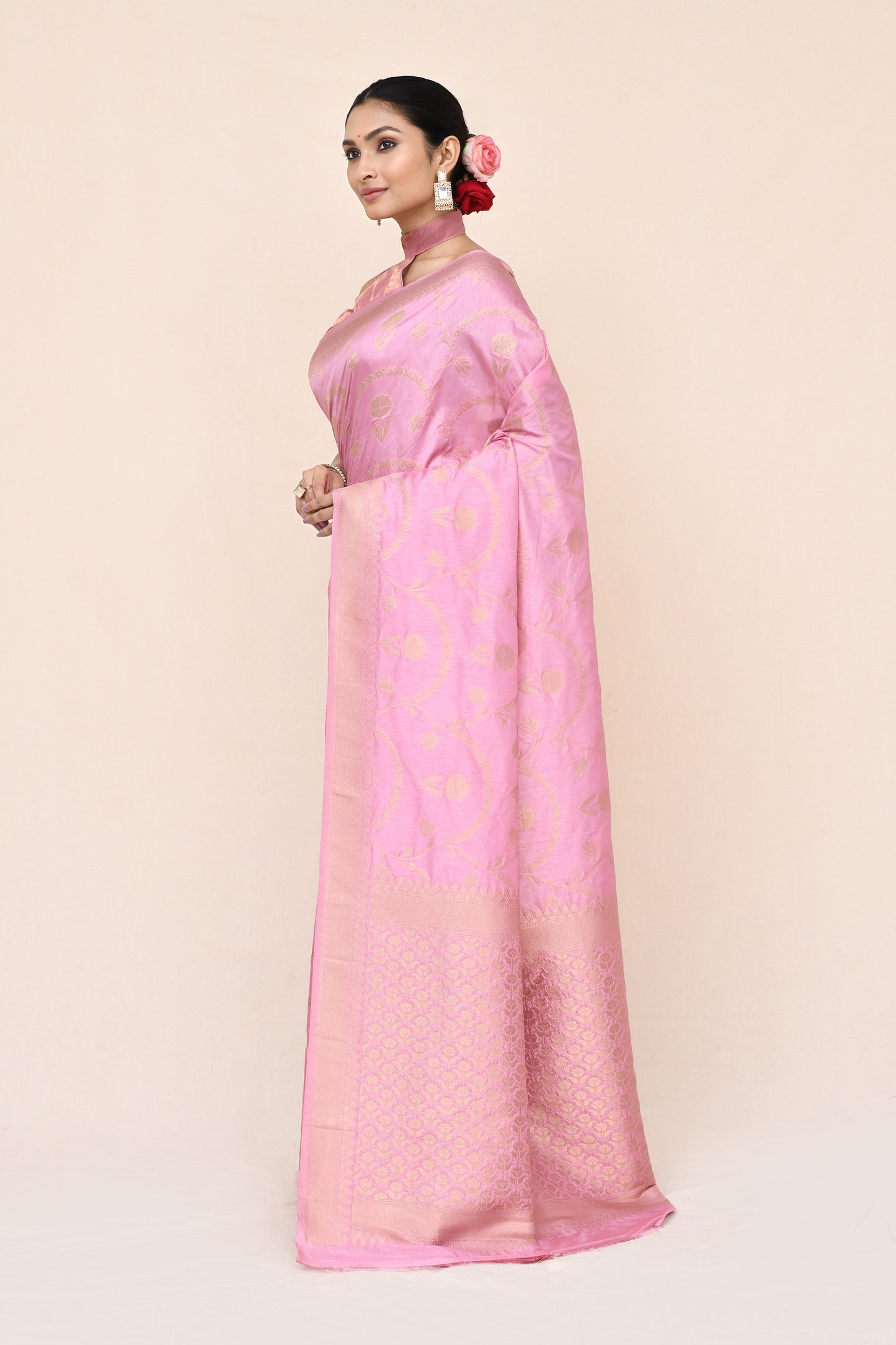 "UTSAV BANARAS 035" Pink Banarasi Silk Saree