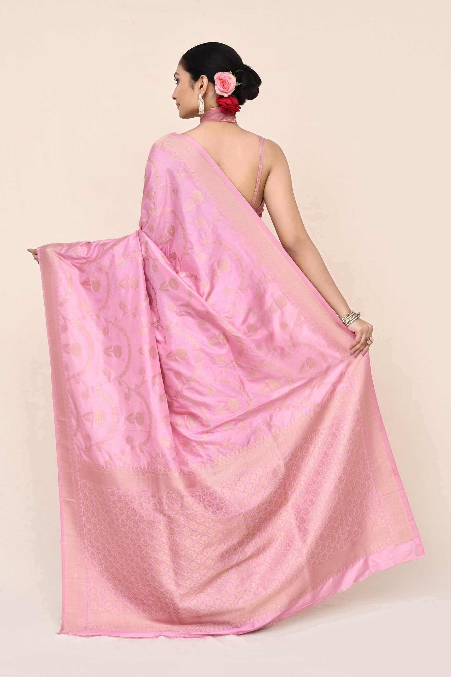 "UTSAV BANARAS 035" Pink Banarasi Silk Saree