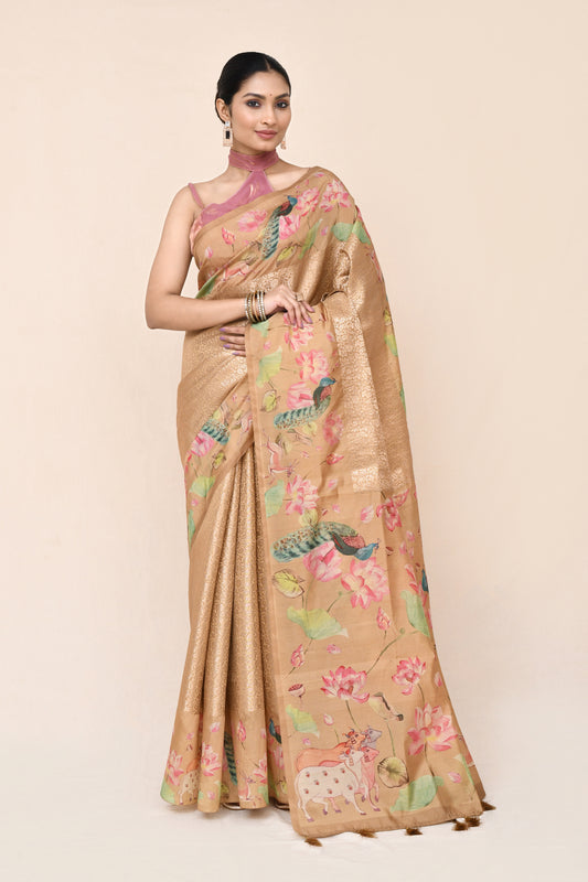 "UTSAV BANARAS 037" Powder Pink Silk Saree