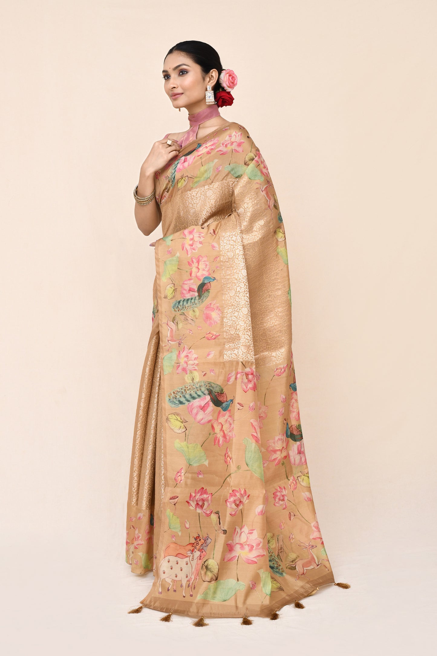 "UTSAV BANARAS 037" Powder Pink Silk Saree