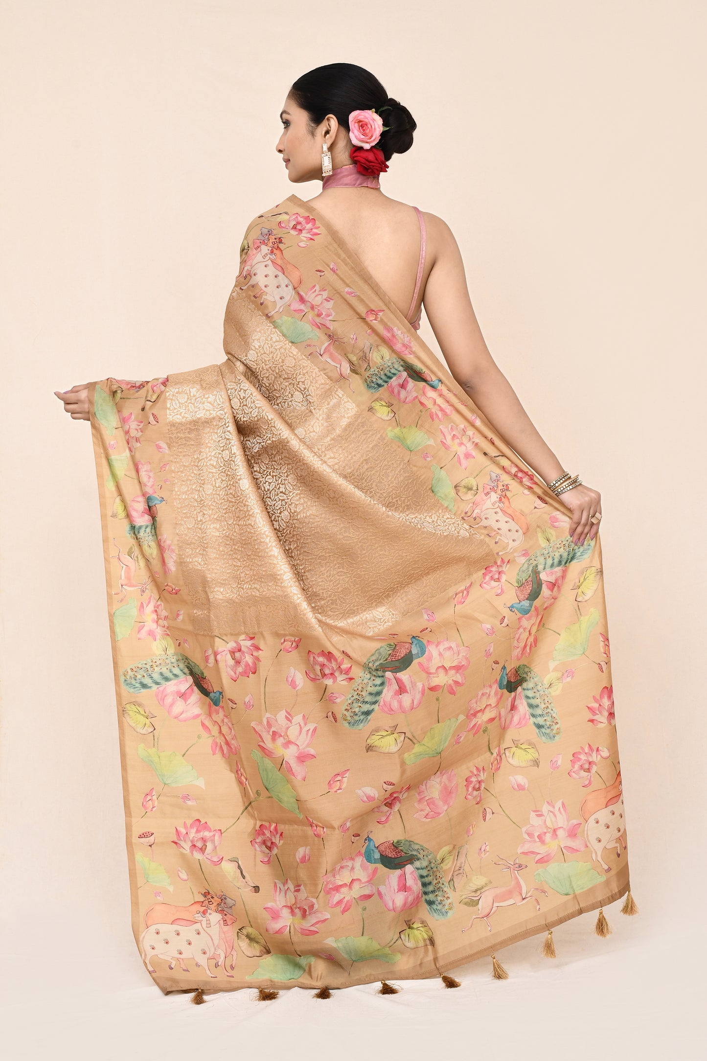 "UTSAV BANARAS 037" Powder Pink Silk Saree