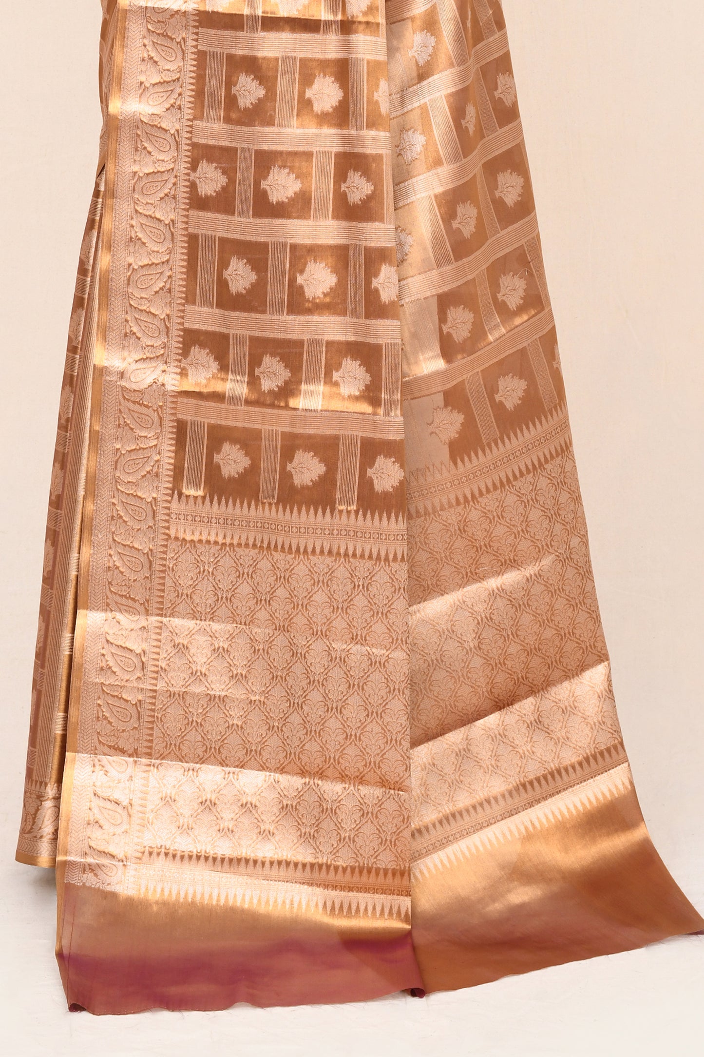 "UTSAV BANARAS 042" Peach Banarasi Tissue Silk Saree
