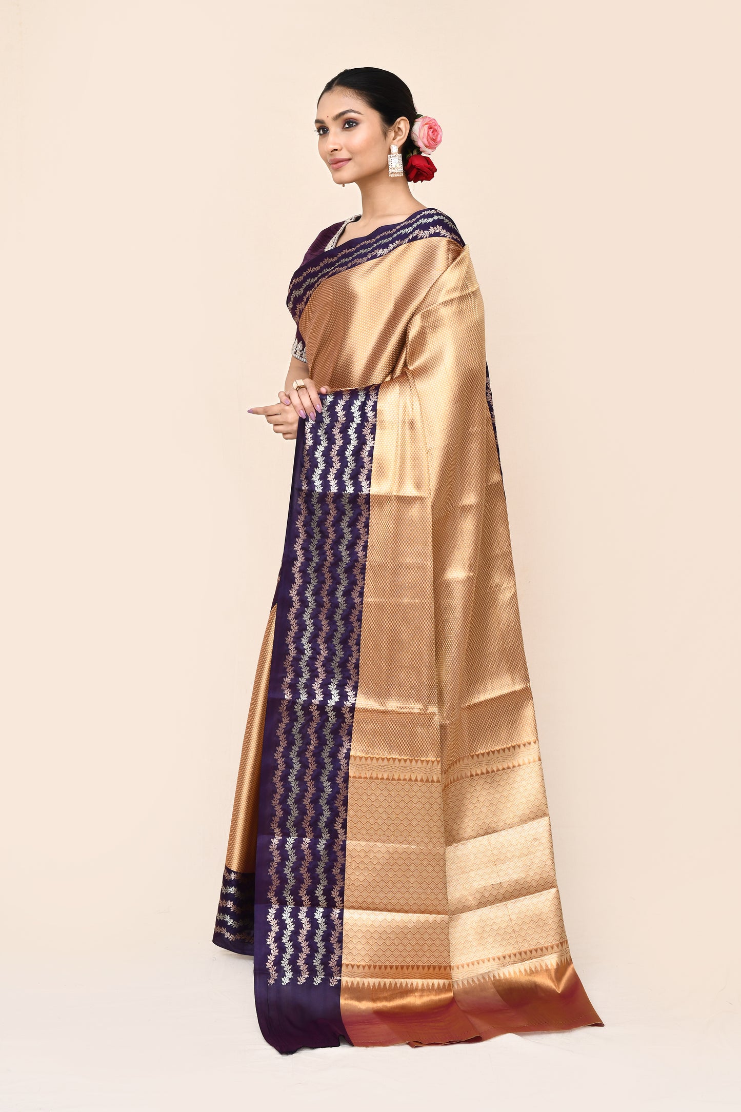 "UTSAV BANARAS 043" Golden Banarasi Tissue Silk Saree