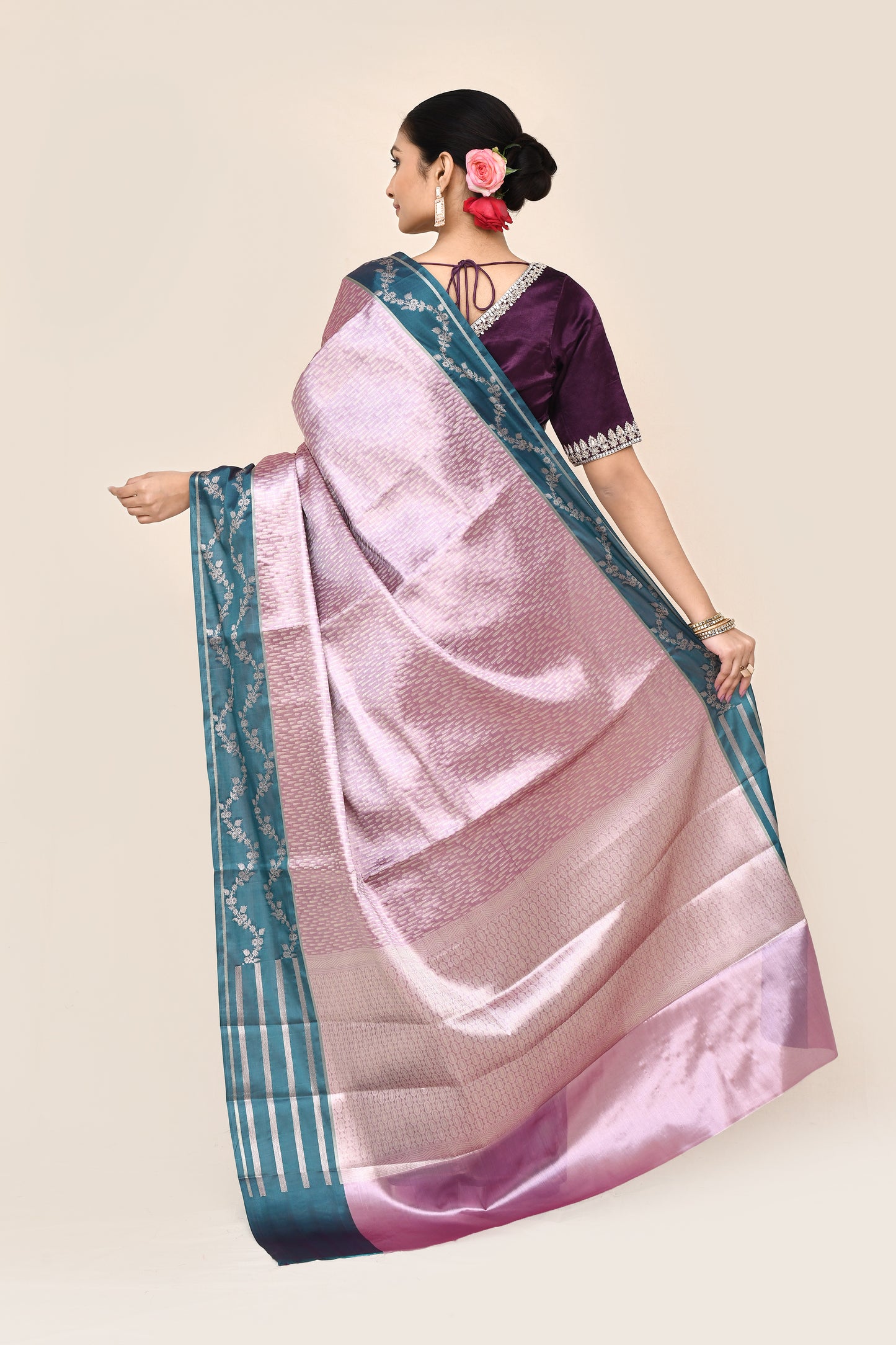 "UTSAV BANARAS 046" Pure Light Pink Banarasi Tissue Saree