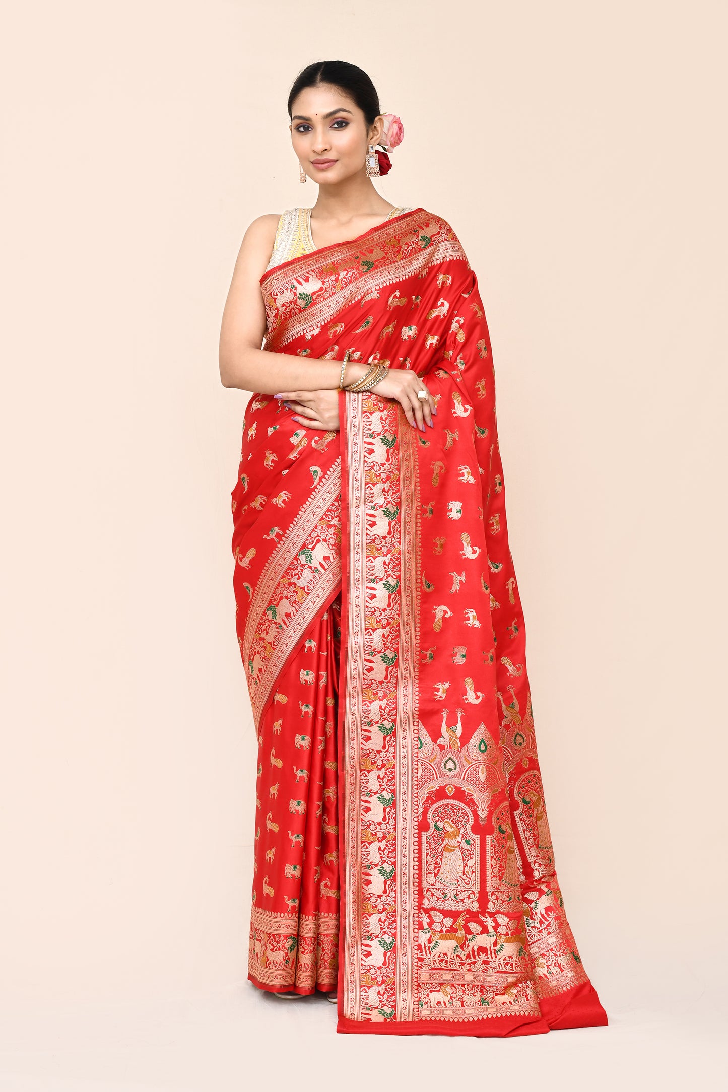 "WAAH BANARAS 043" Pure Banarasi Handloom Figure Work Saree