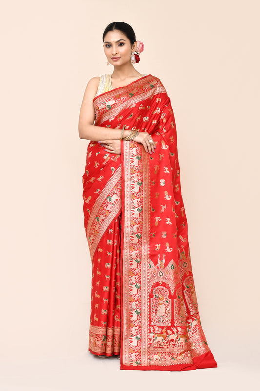 "WAAH BANARAS 043" Pure Banarasi Handloom Figure Work Saree