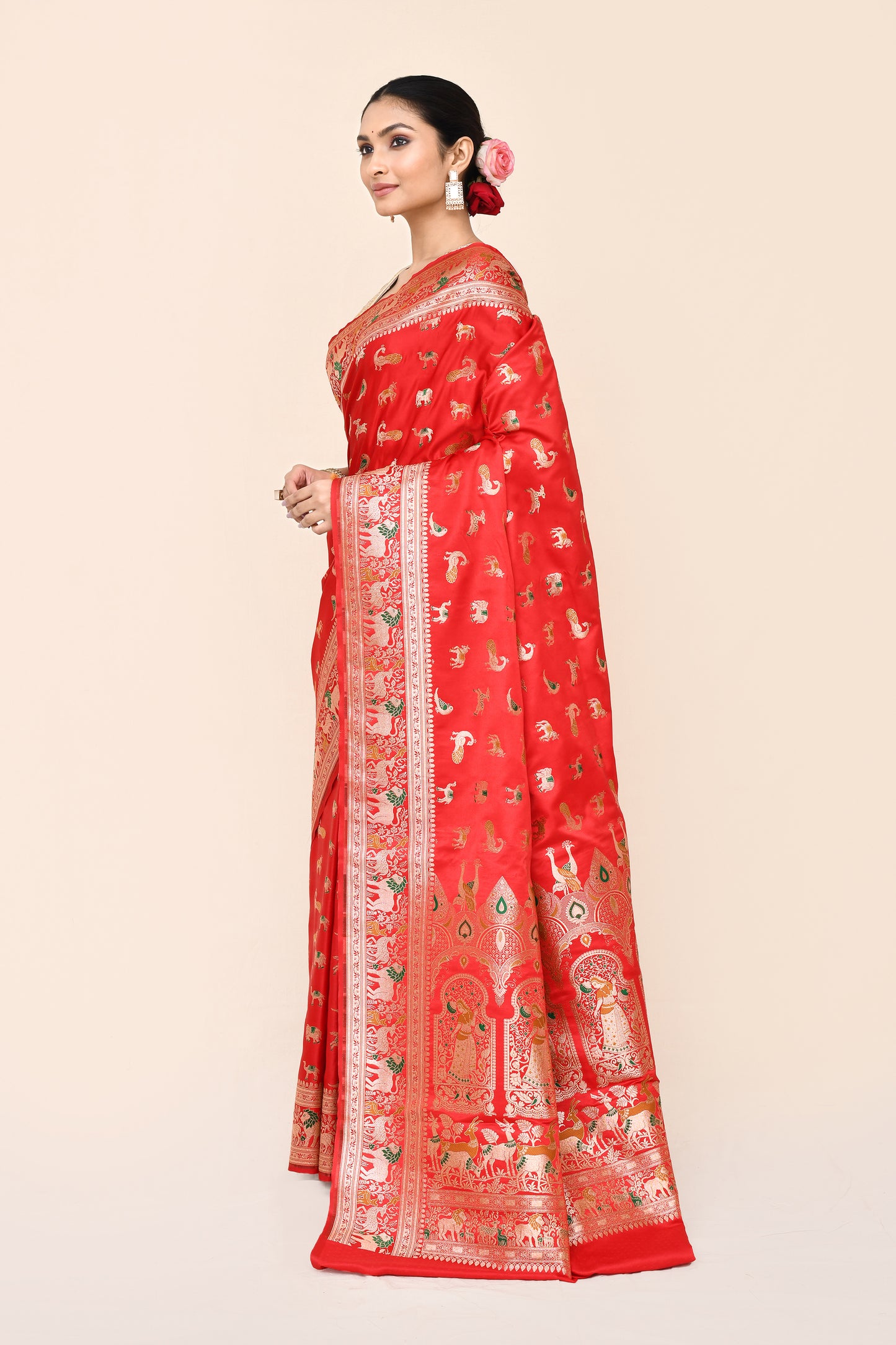 "WAAH BANARAS 043" Pure Banarasi Handloom Figure Work Saree