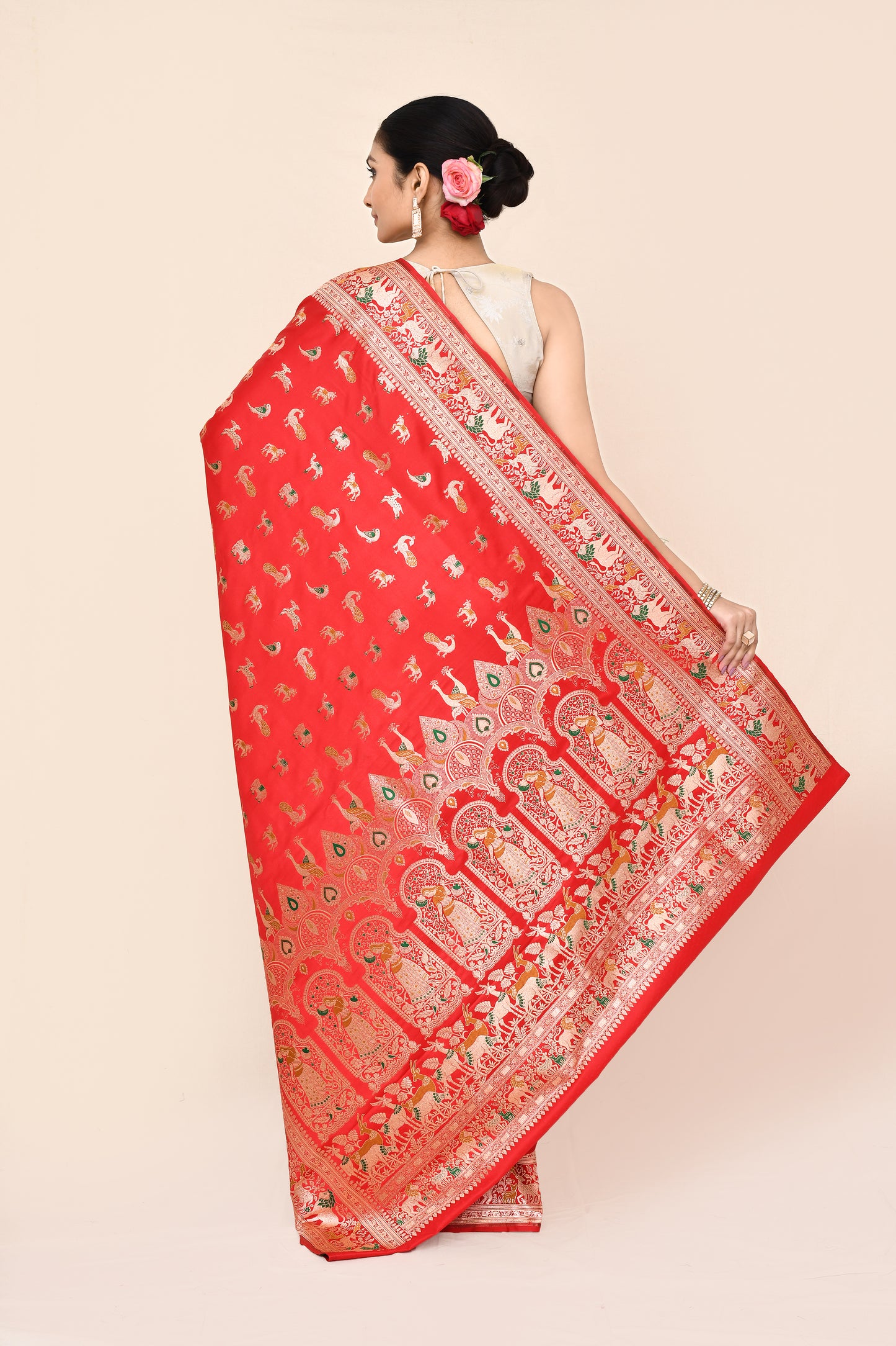 "WAAH BANARAS 043" Pure Banarasi Handloom Figure Work Saree