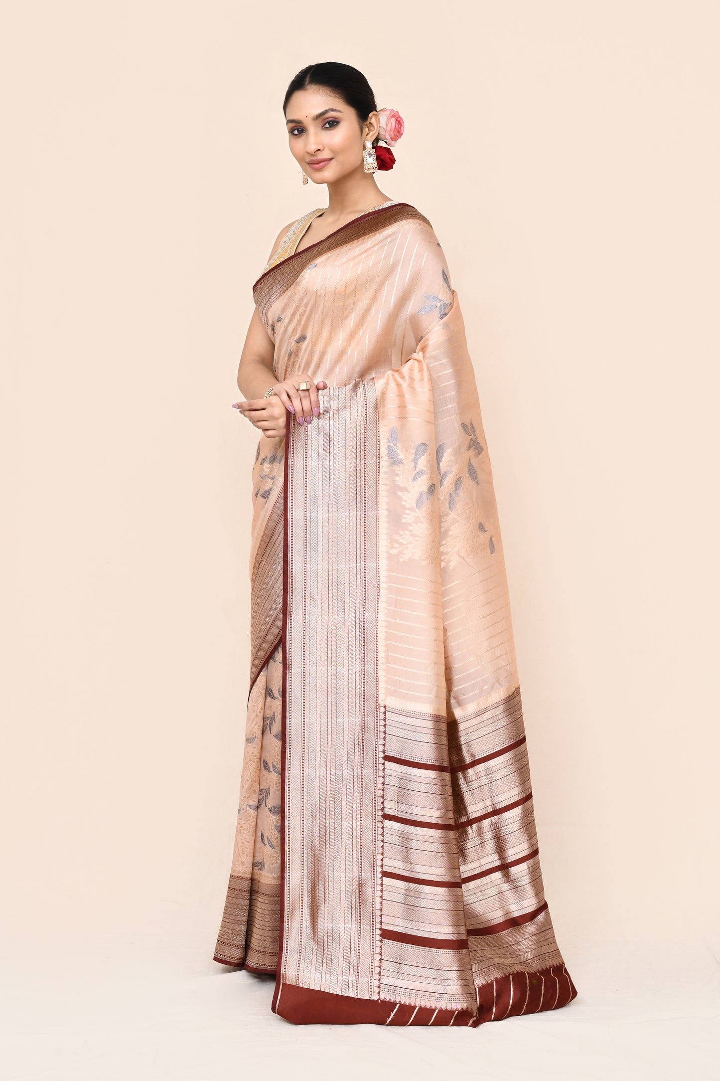 "WAAH BANARAS 044" Osiria Rose Banarasi Soft Silk Saree
