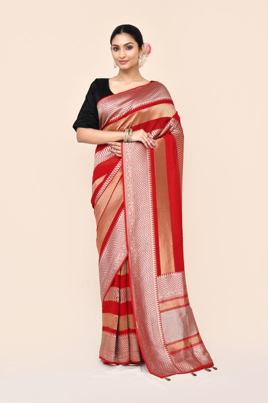 "WAAH BANARAS 047" Handloom Varsha Georgette Saree