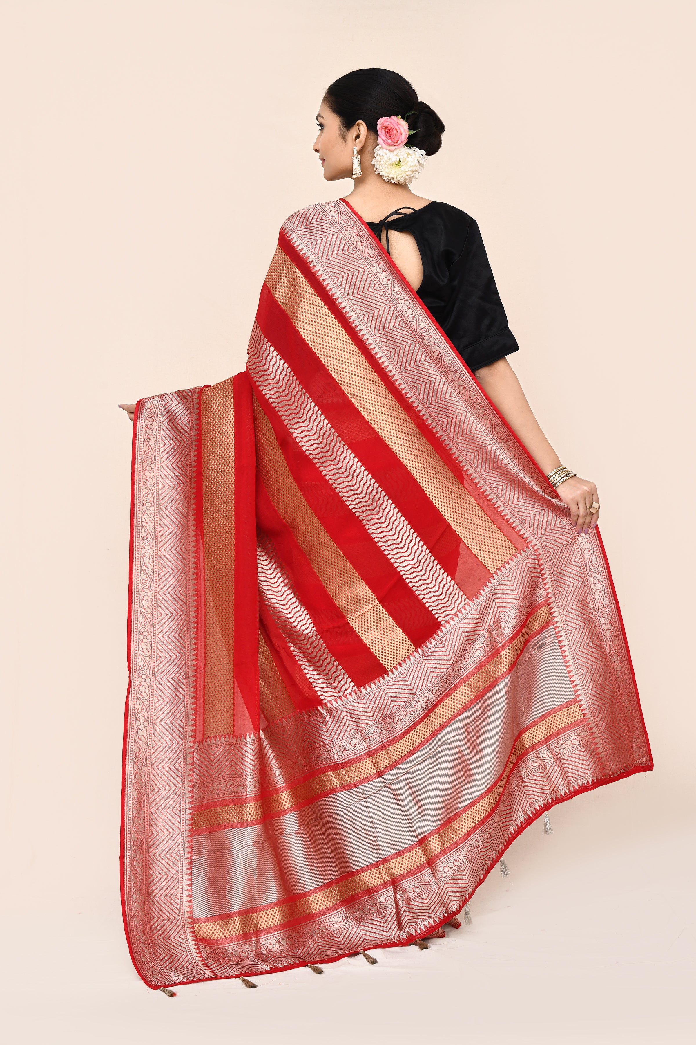 "WAAH BANARAS 047" Handloom Varsha Georgette Saree